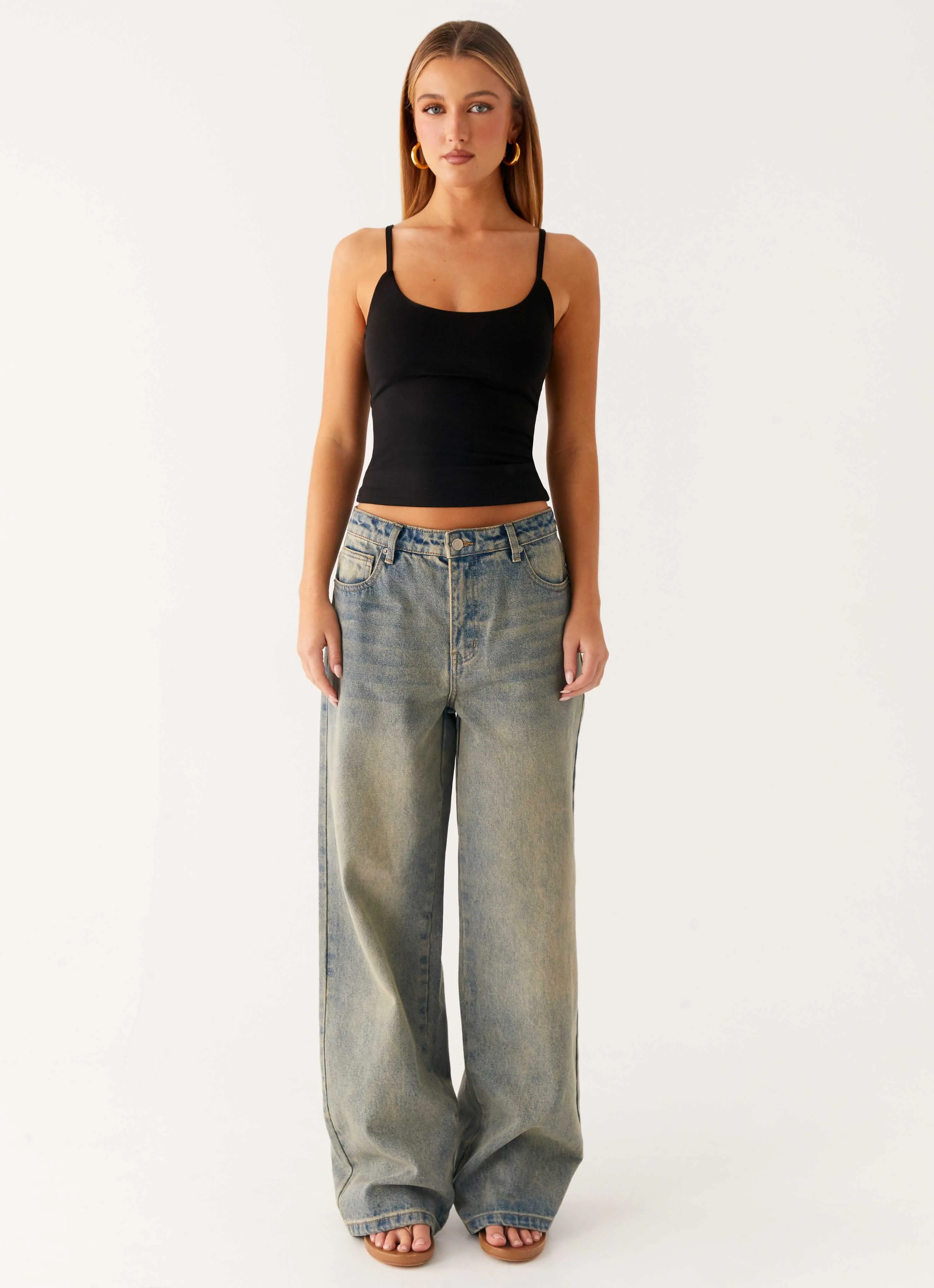 Cool Essentials Keanna Low Rise Denim Jeans - Dirty Wash