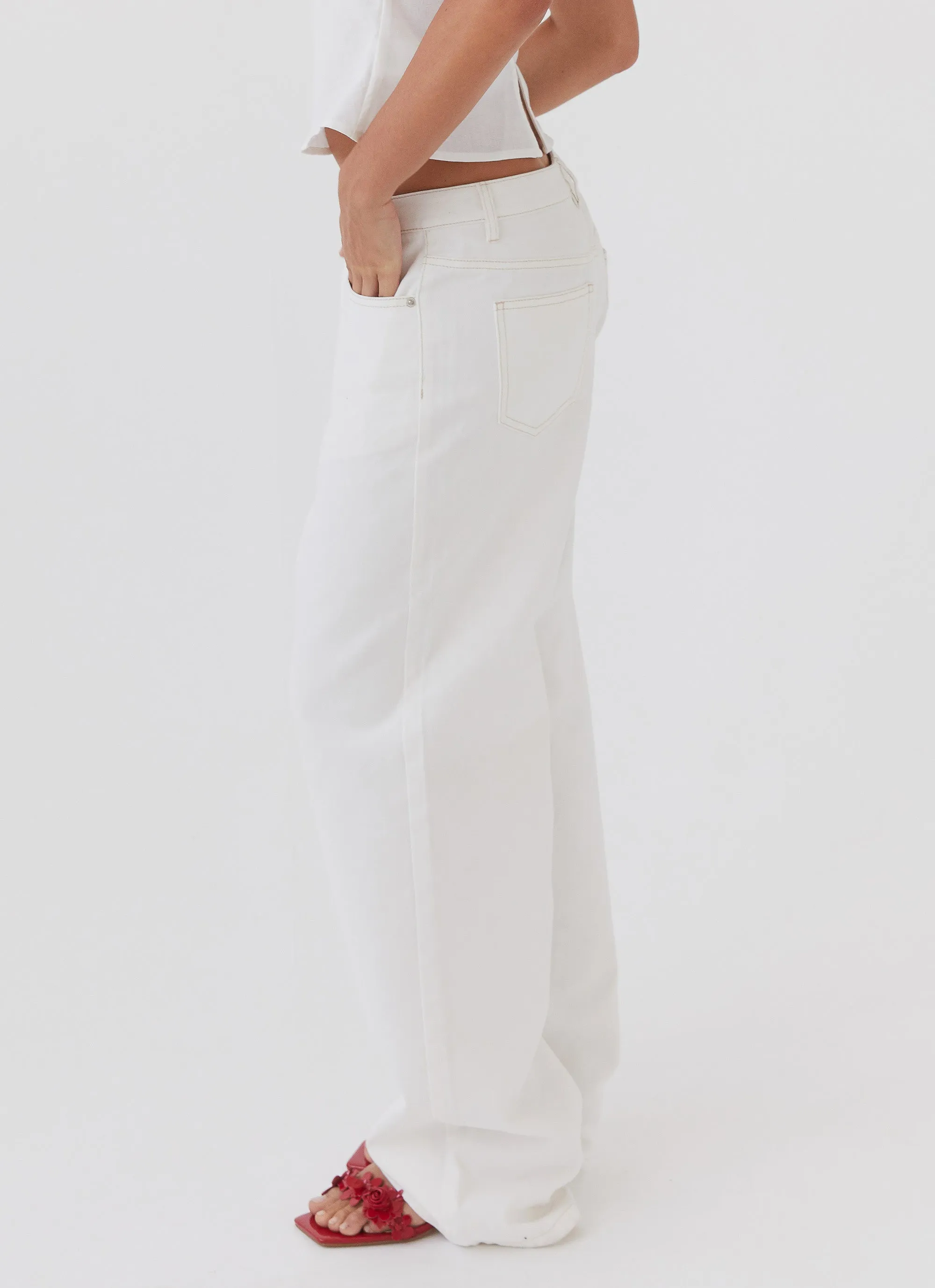 Keanna Low Rise Denim Jeans - Ivory Always Ready Breathable fabric technology
