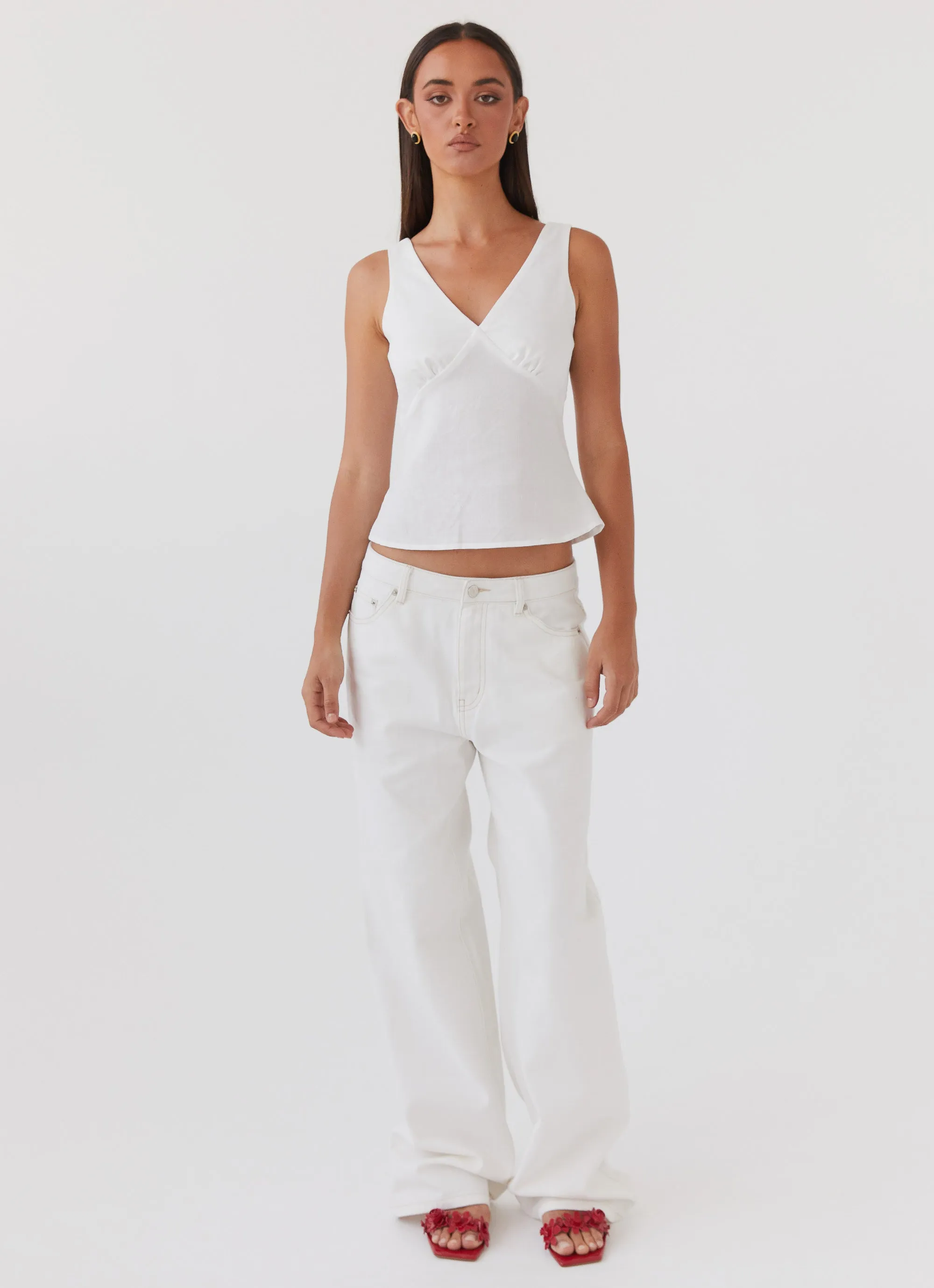 Keanna Low Rise Denim Jeans - Ivory Chill Comfort Clean Piece