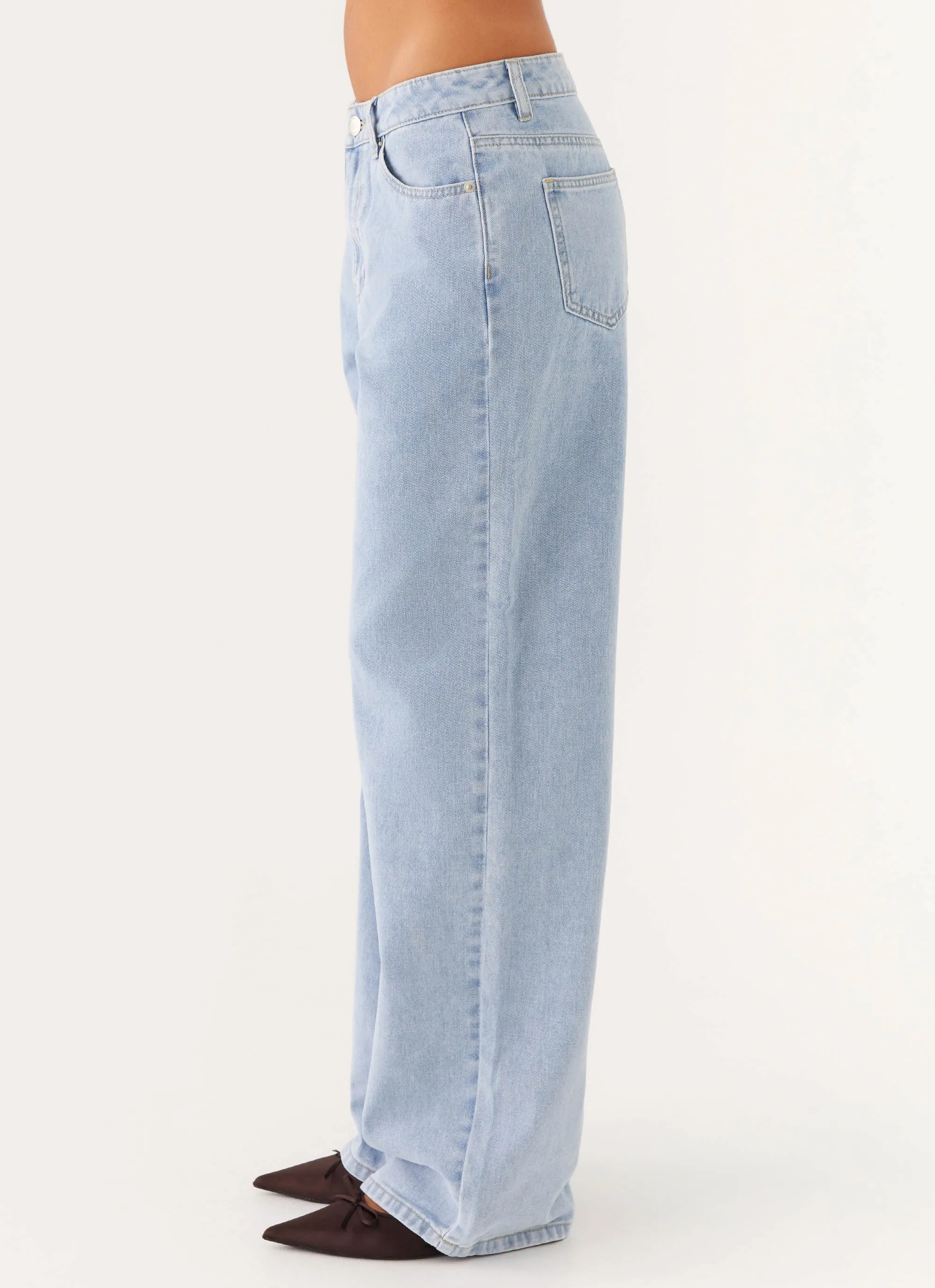 Keanna Low Rise Denim Jeans - Sky Quick Match Light Wear