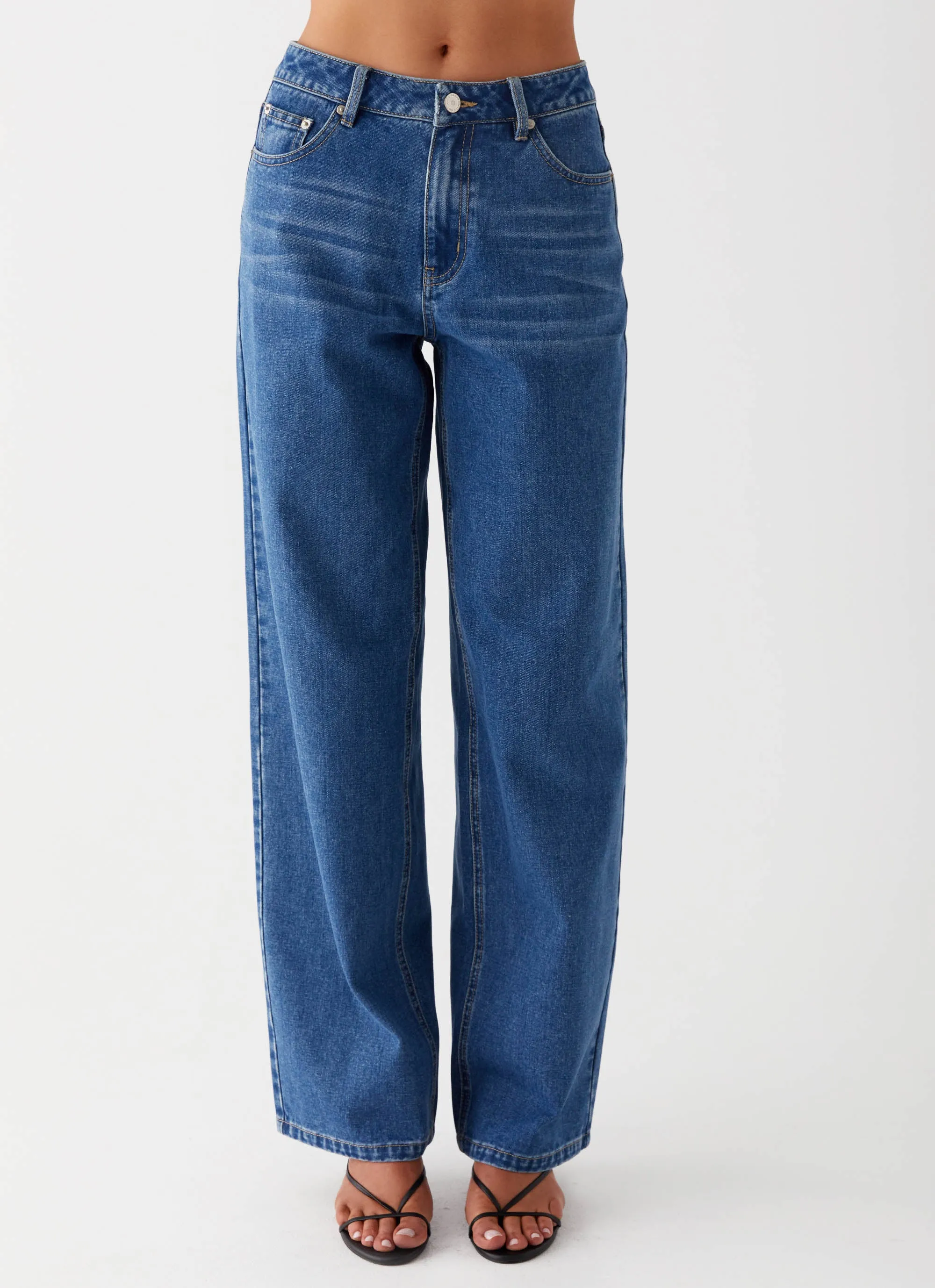 Relax Mode Keanna Low Rise Jeans - Indigo