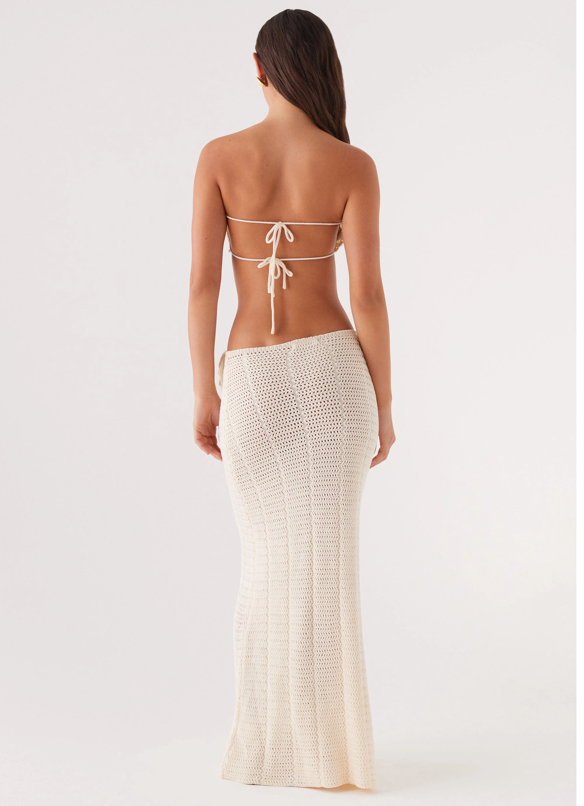 Kelcie Rose Crochet Maxi Skirt - Ivory Elegant Layers Stylish and Comfortable