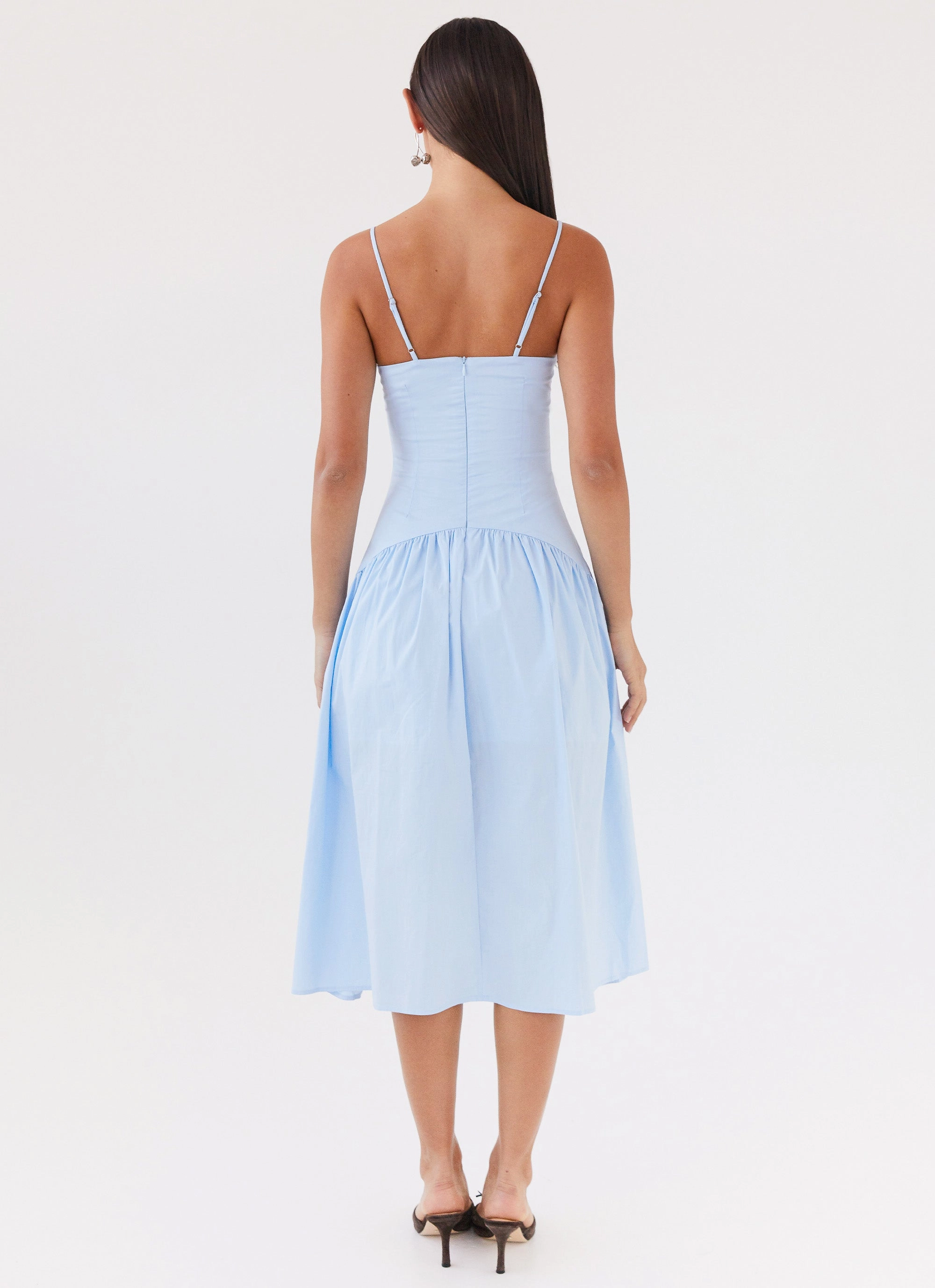 Effortless Layering Yvette Corset Midi Dress - Blue