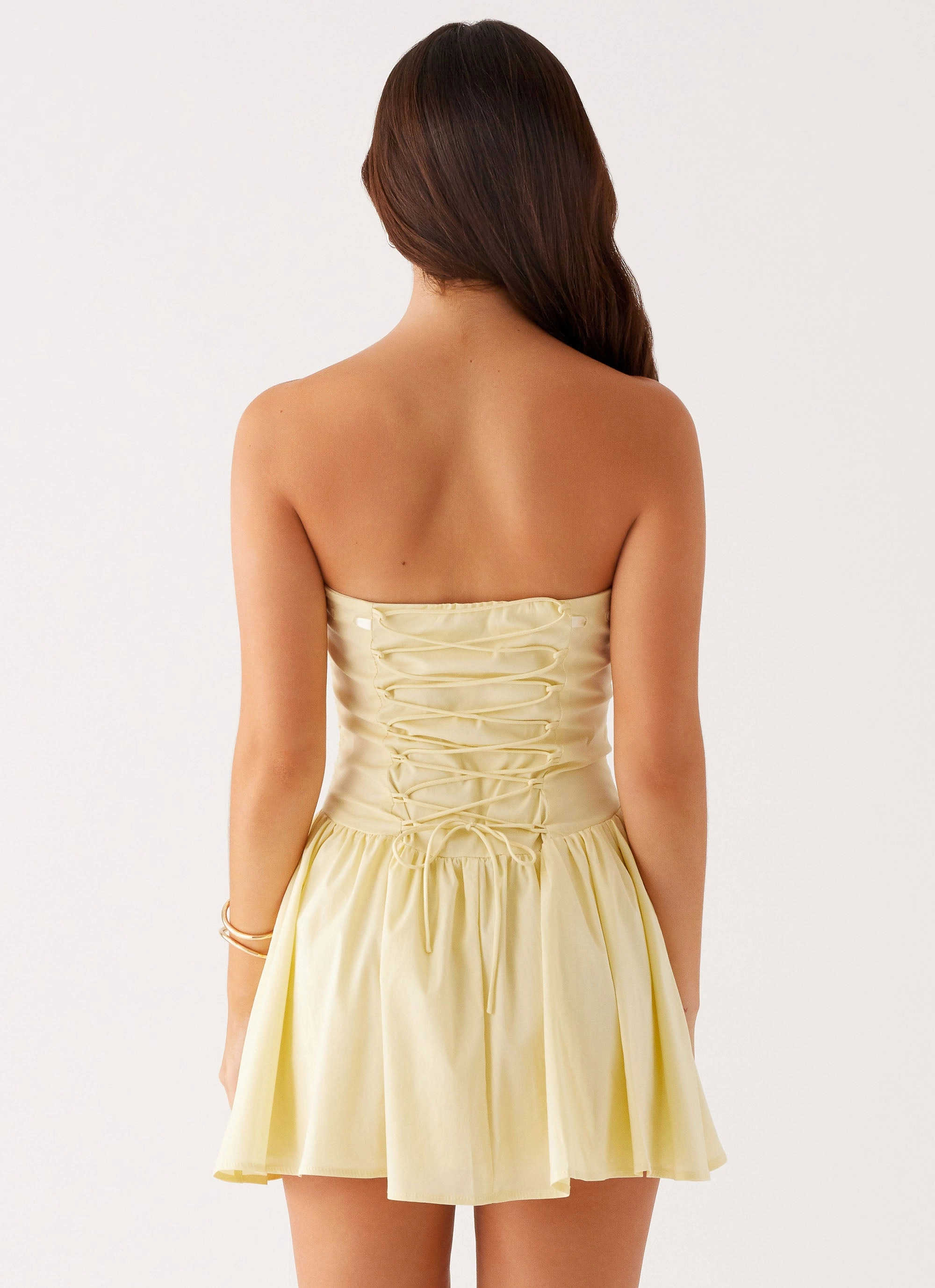Kienna Strapless Mini Dress - Yellow Comfy Fit Wear