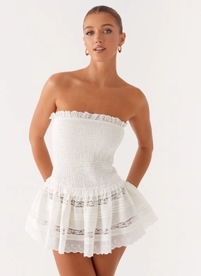 Kimia Mini Dress - White Elegant holiday wear