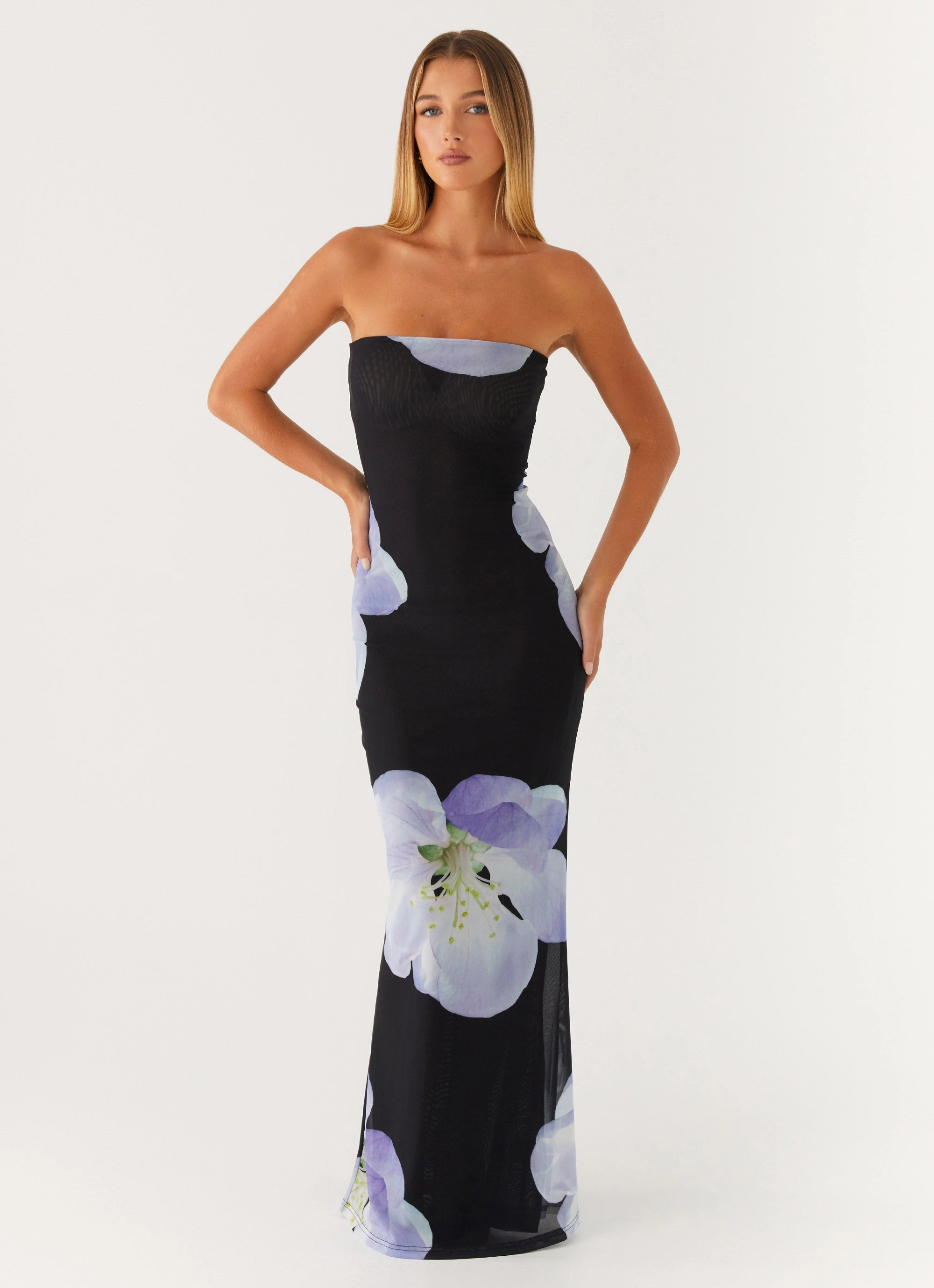 Jorja Maxi Dress - Flower Print Knit Cool
