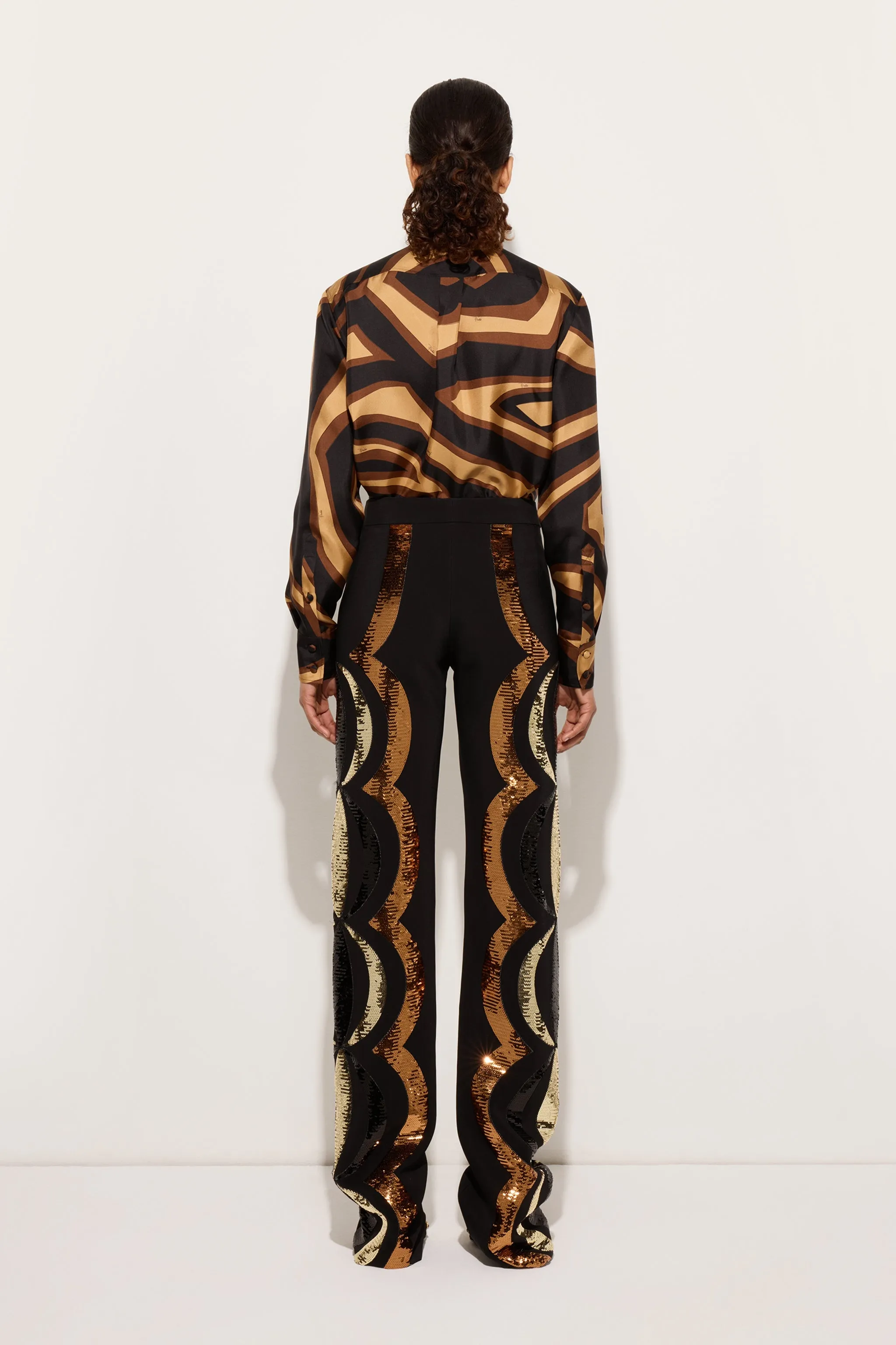 Multipurpose Layering Fabric Labirinto Print Silk Twill Shirt