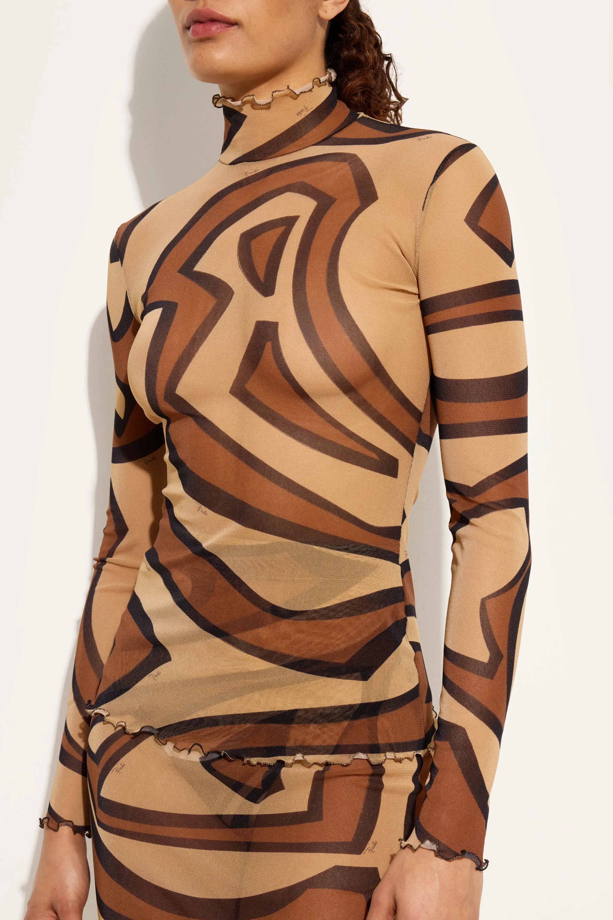 Labirinto Print Tulle Top Seamless construction Fashion Forward