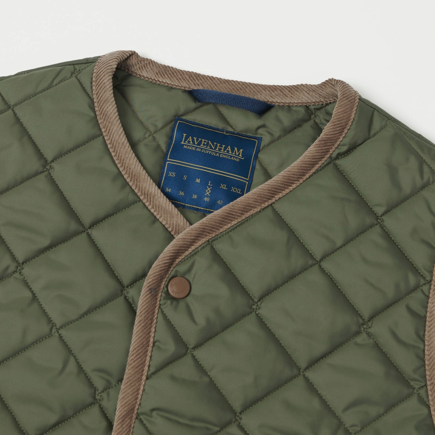 technology innovation Lavenham Thornham Quilted Gilet - Olive Green/Olive Green
