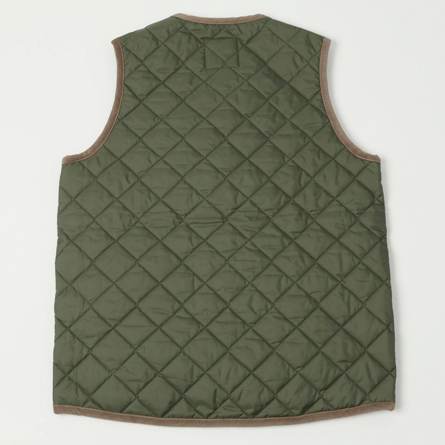 Lavenham Thornham Quilted Gilet - Olive Green/Olive Green Stretch Panels