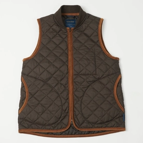 Quick Wash Style - modern Lavenham Zip Bomber Gilet - Dark Chocolate