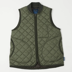 Lavenham Zip Bomber Gilet - Olive Green support role