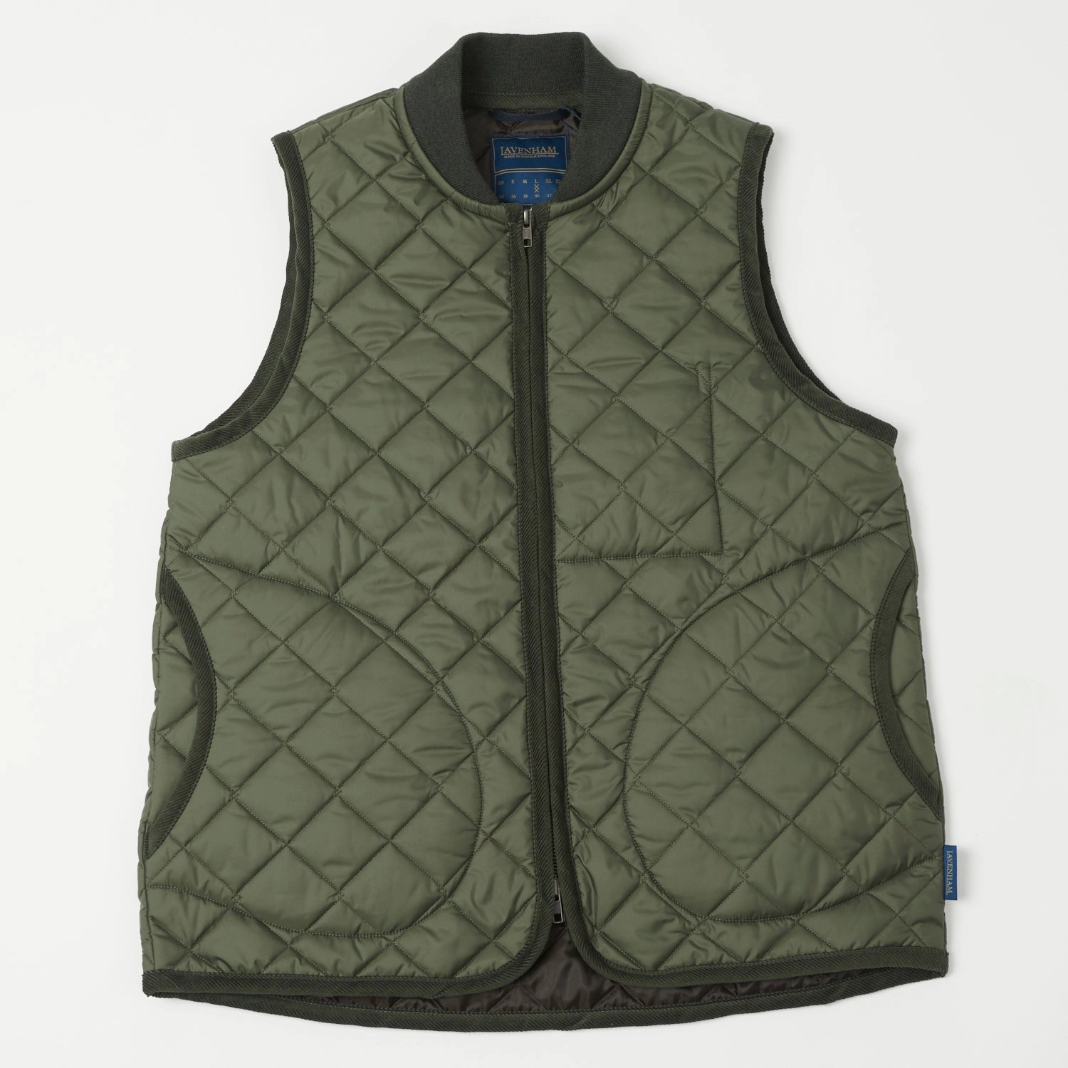 Lavenham Zip Bomber Gilet - Olive Green support role