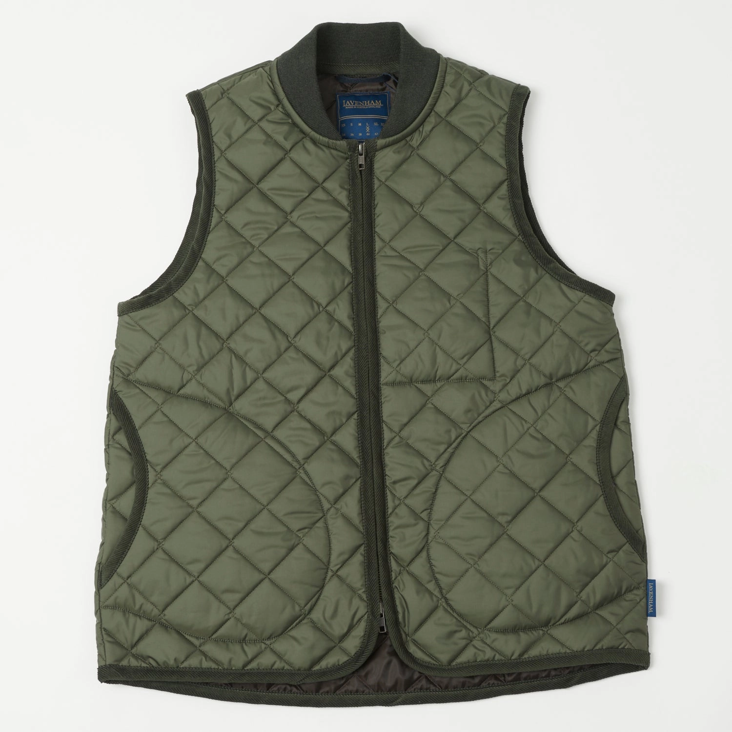 Lavenham Zip Bomber Gilet - Olive Green Sun Safe