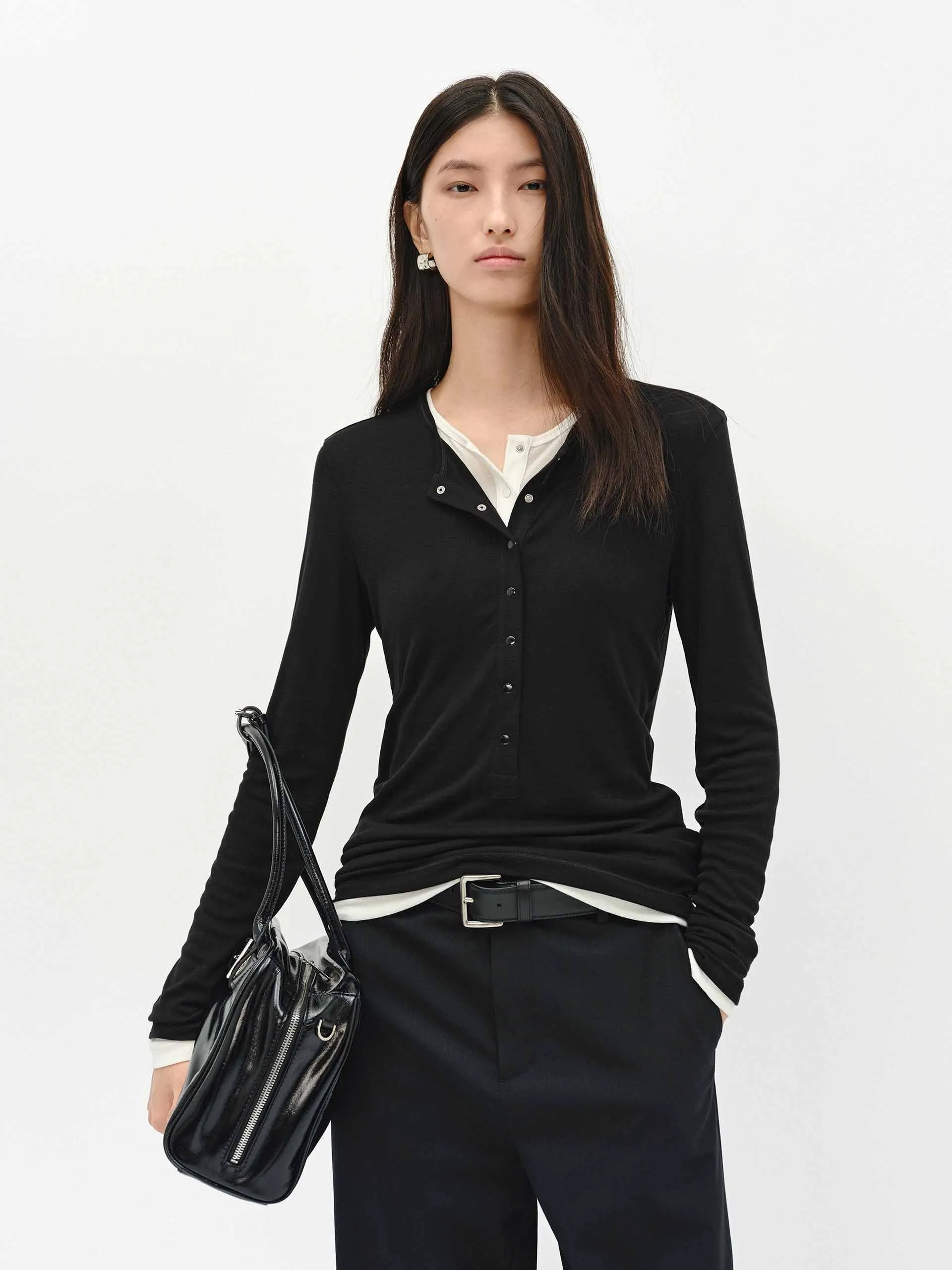 Breathable mesh Statement Maker Layered Detail Fitted Top