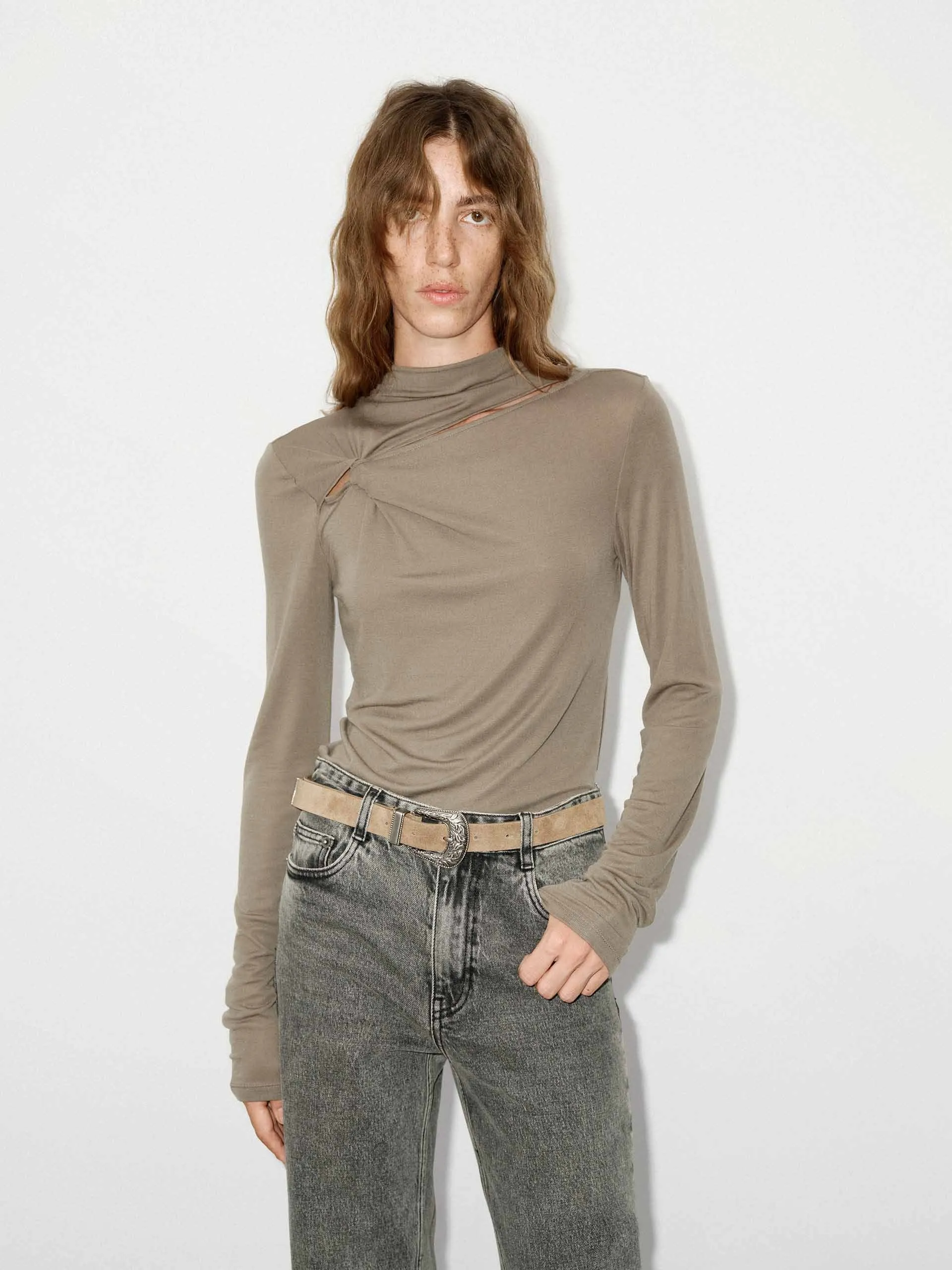 quick dry Current Style Cutout Detail Fitted Top