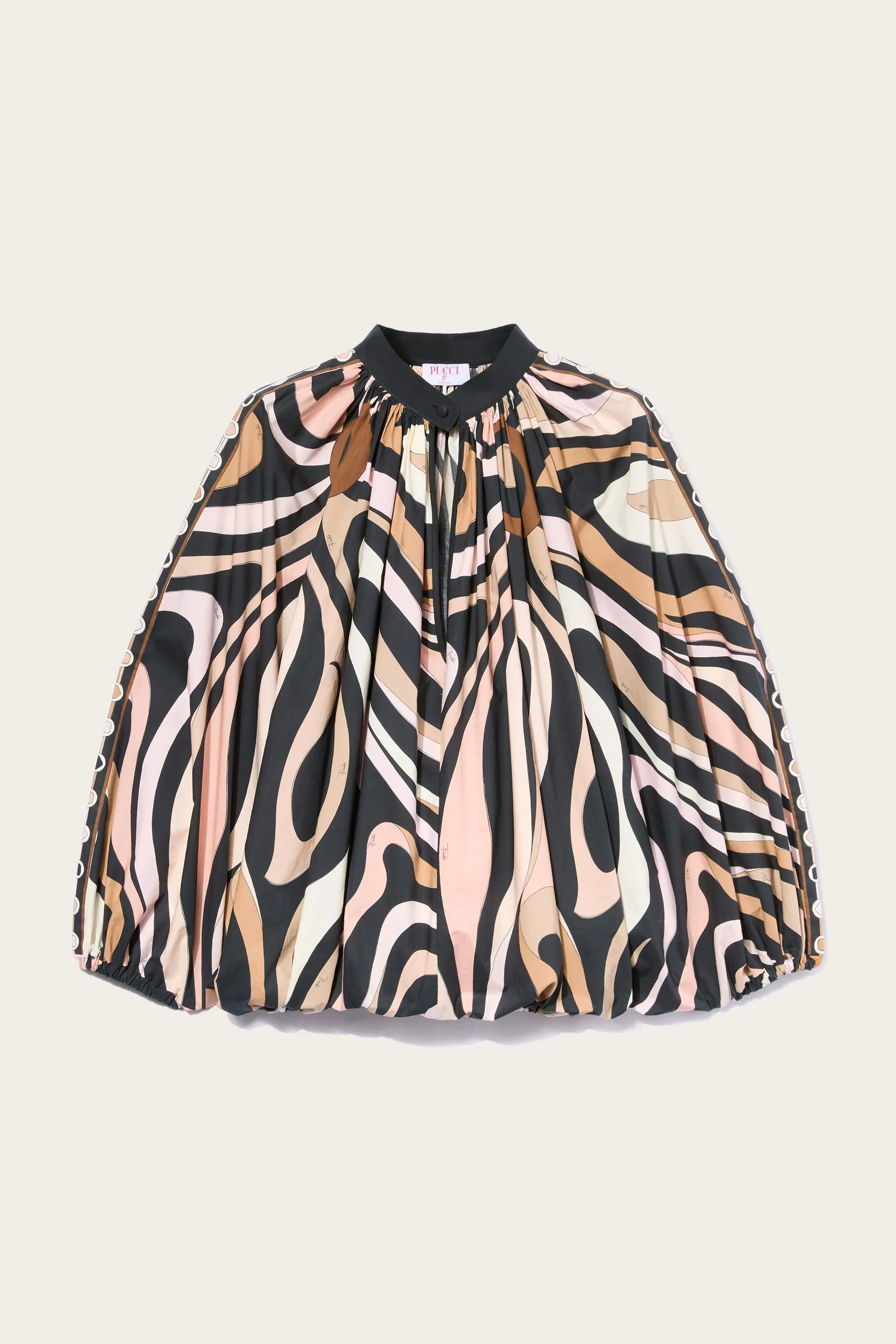 Marmo Print Voluminous Blouse Premium Feel Luxury Feel