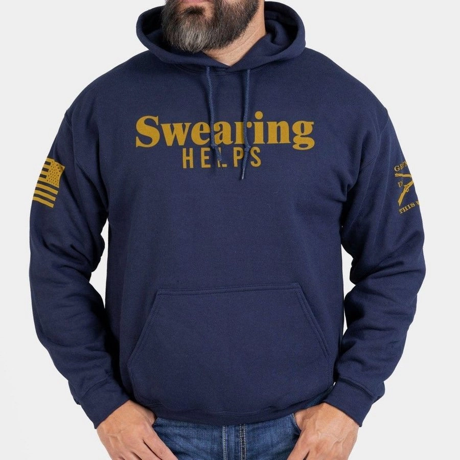 Hiking Suitable product chain toughness Swearing Helps Hoodie - Navy