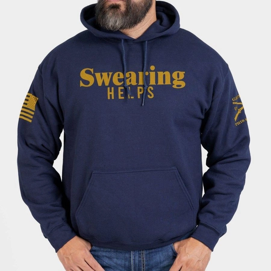 Chill Wear Swearing Helps Hoodie - Navy