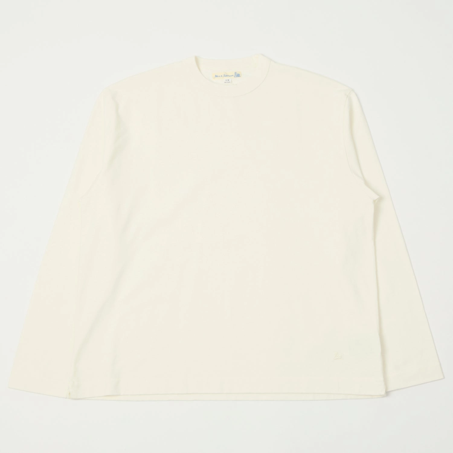 Merz b. Schwanen 'Good Basics' Long Sleeve Boxy Cropped T-Shirt - White Cozy Vibe Wear Effortless Layer