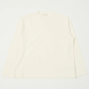 Everyday Wearable Essential Layer Merz b. Schwanen 'Good Basics' Long Sleeve Boxy Cropped T-Shirt - White