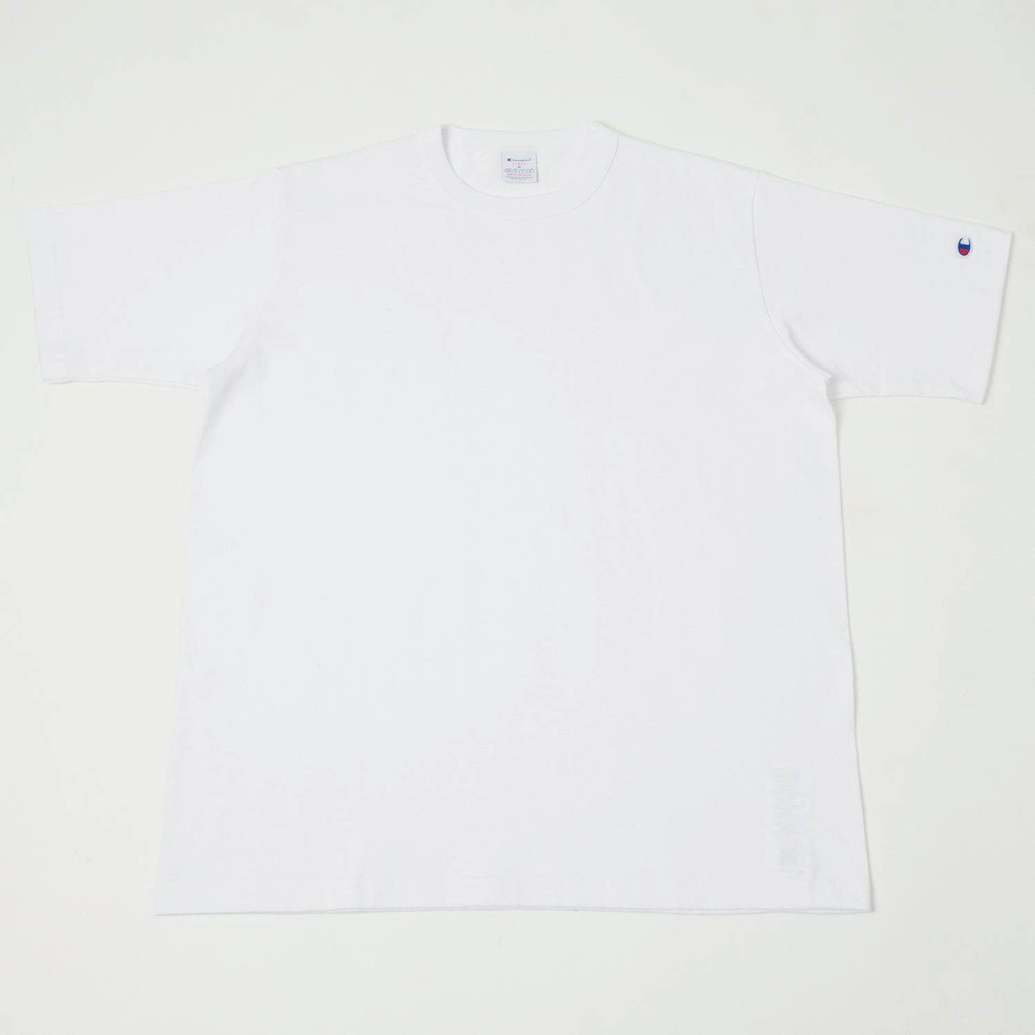 Champion Made in USA Crewneck Tee - White Anti Shrinkage Treatment Workout