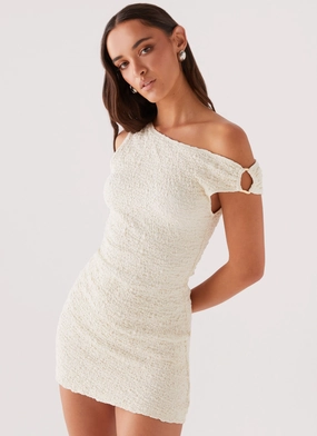Farah Off Shoulder Mini Dress - White Trendy Tailoring