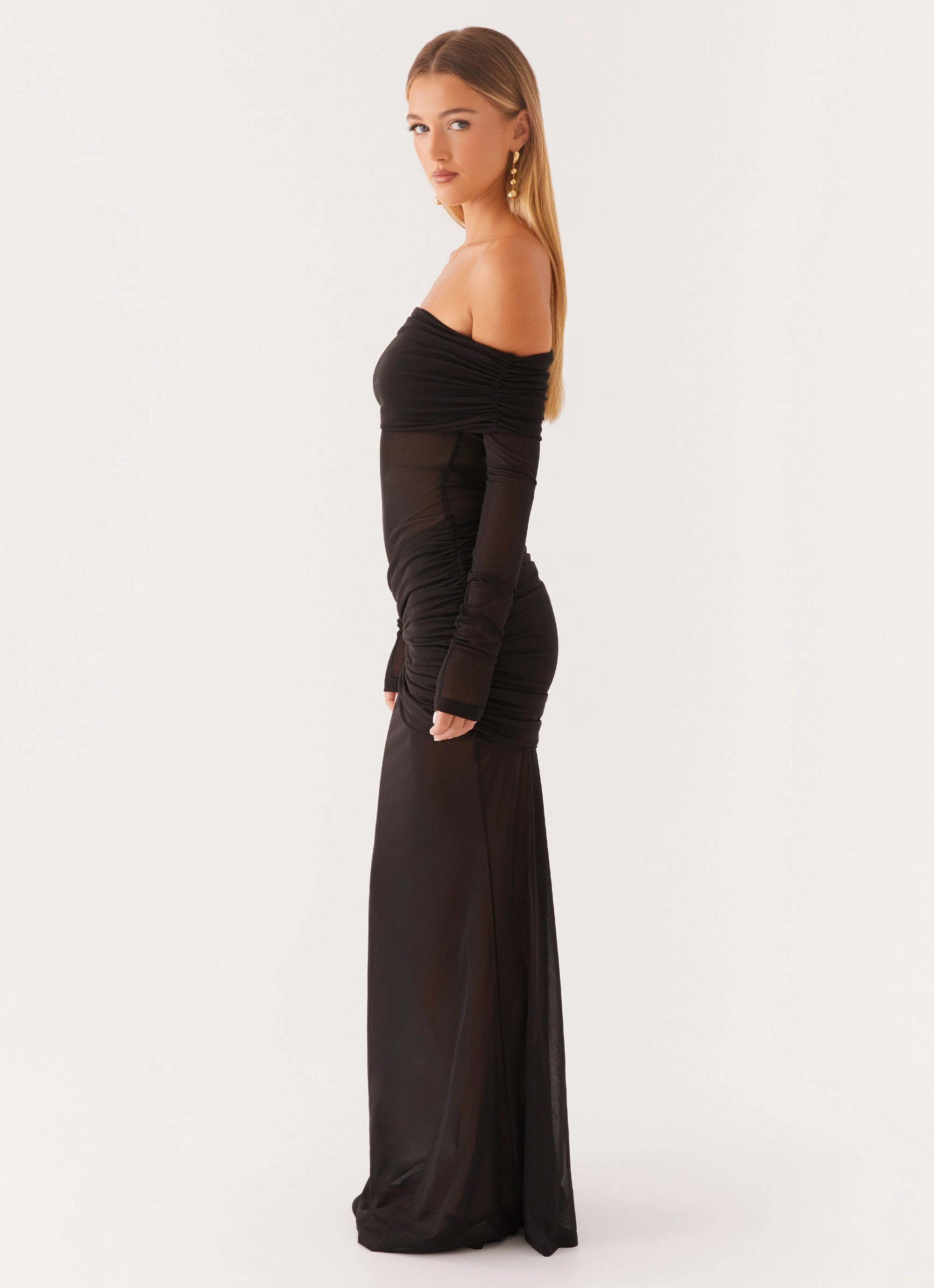 Liberty Maxi Dress - Black Photo Glow Sleek Motion