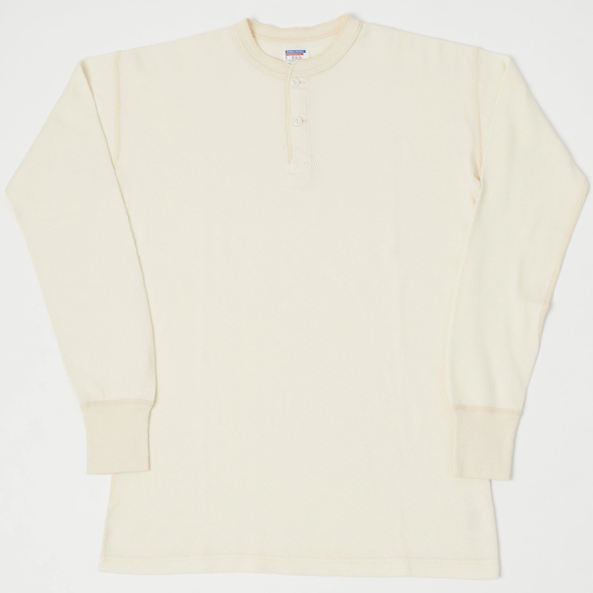 Camping practicality Dubbleworks Long Sleeve Thermal Henley - Off White