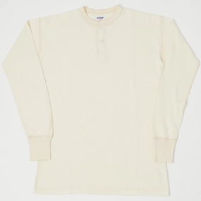 Camping practicality Dubbleworks Long Sleeve Thermal Henley - Off White