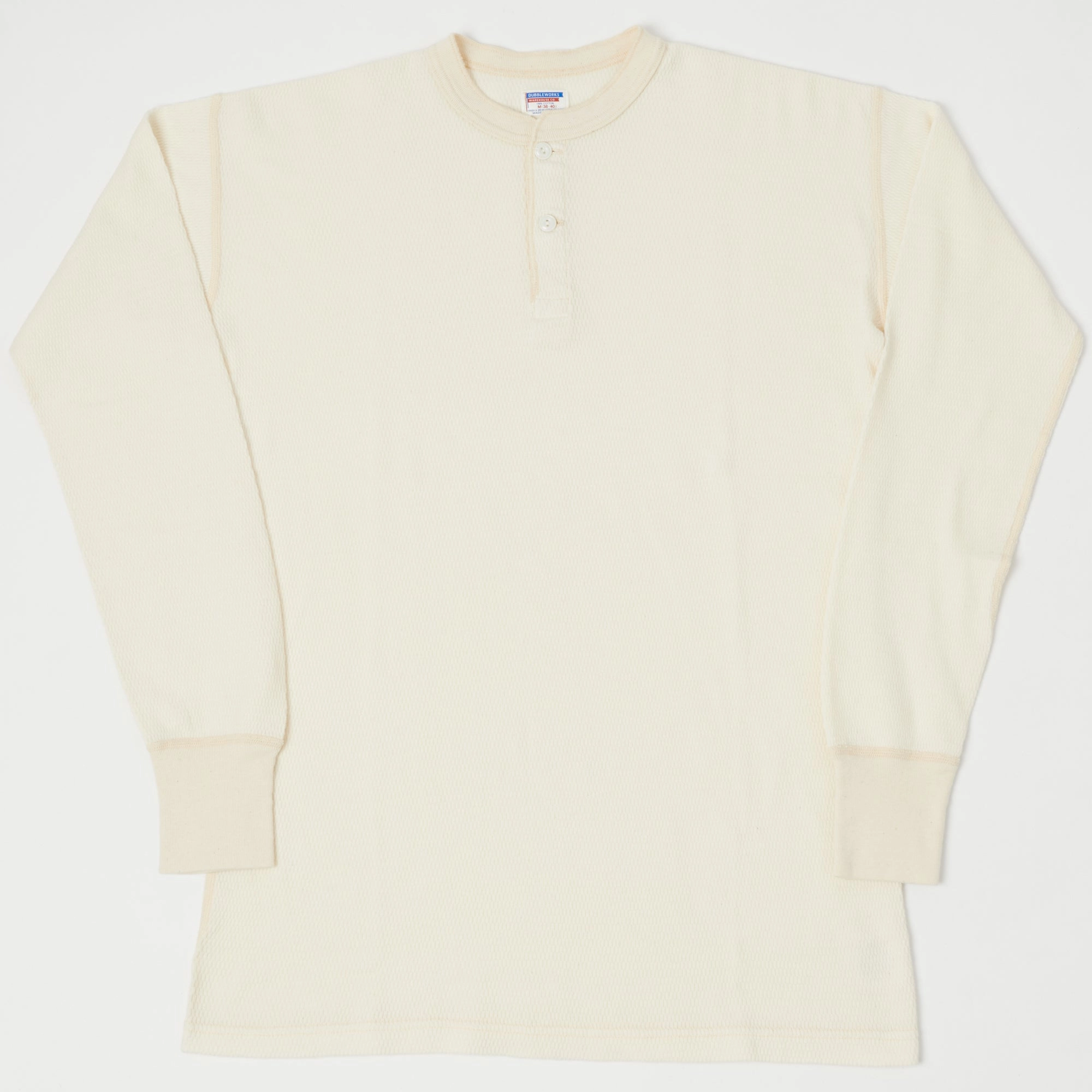 Wool combination Dubbleworks Long Sleeve Thermal Henley - Off White