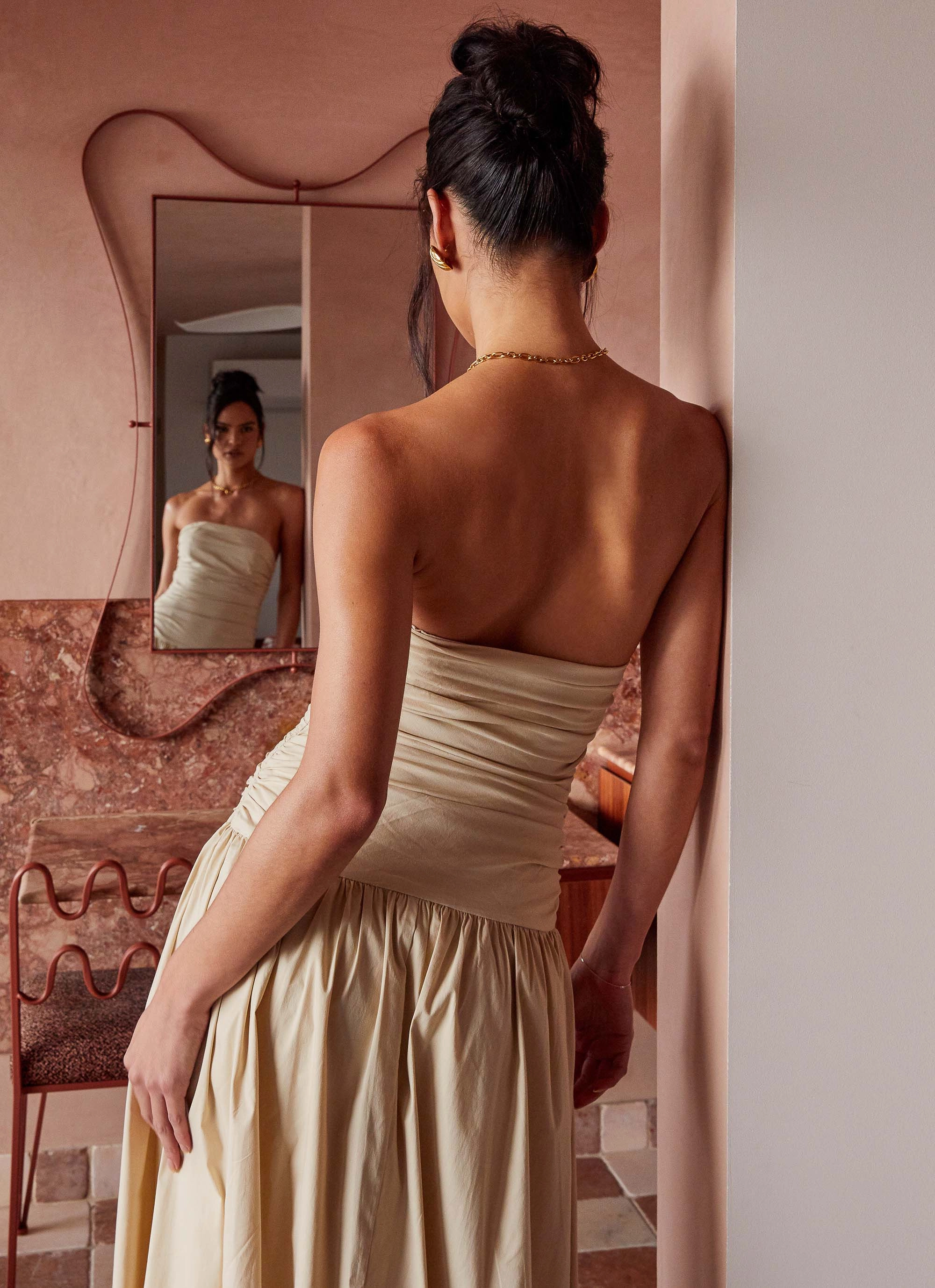 Carmel Maxi Dress - Ivory Breathable-Lining