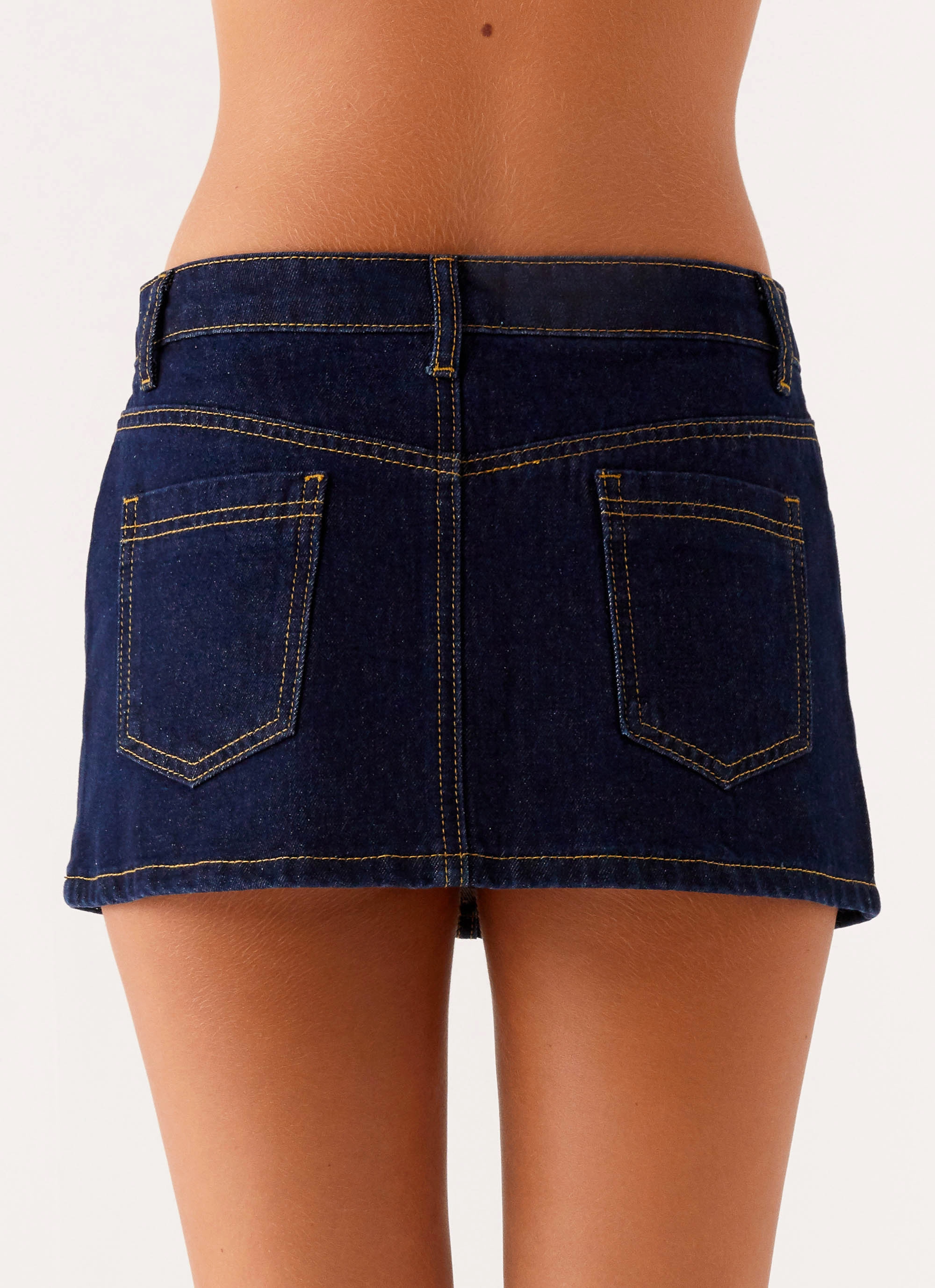 Maysa Low Rise Mini Skirt - Indigo Soft and Smooth Flexible Style