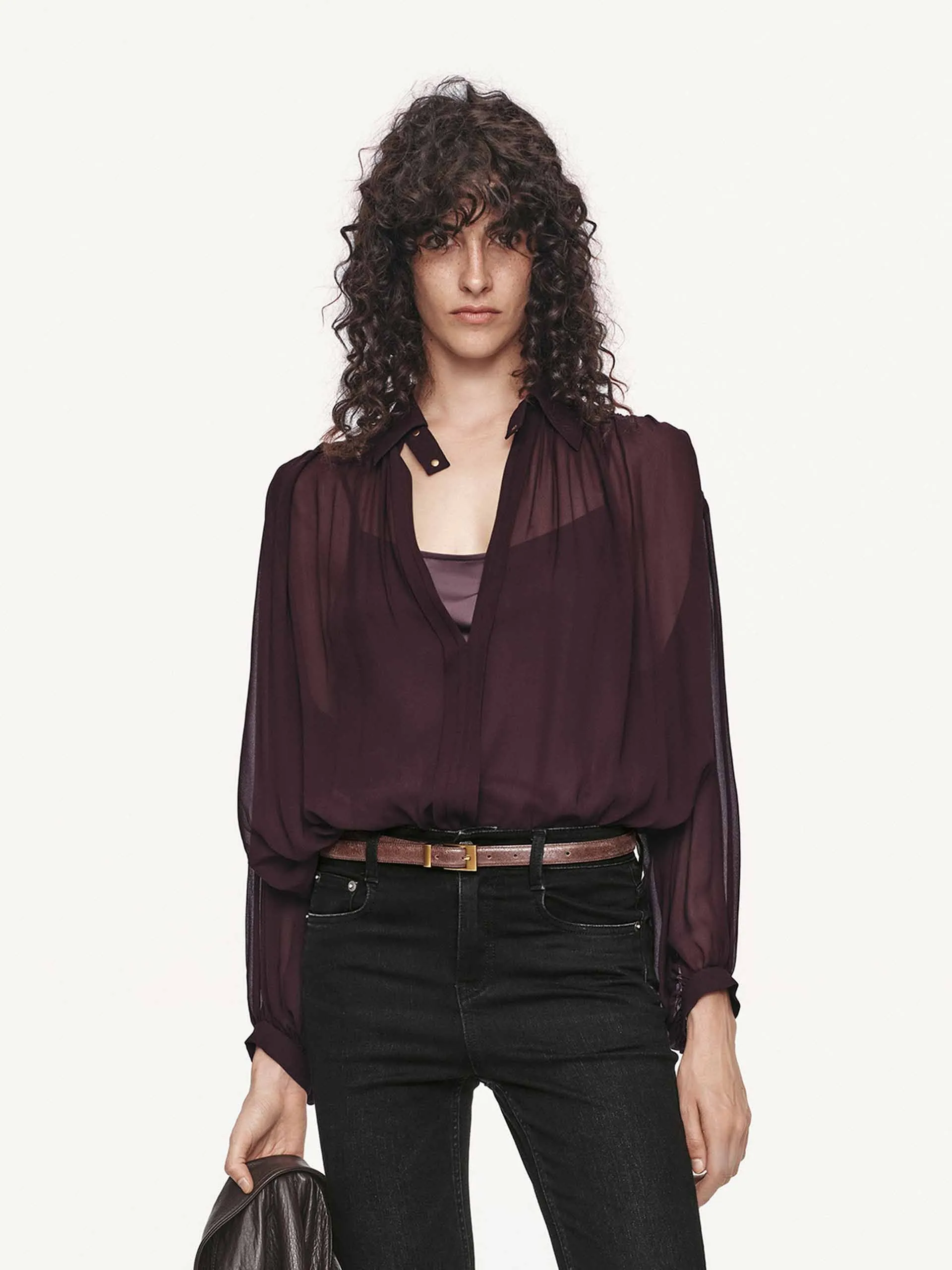 Tear Resistant Reinforcement Lightweight Chiffon Blouse