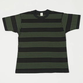 TOYS McCOY Multi Bordered T-Shirt - Green/Black Smooth Look