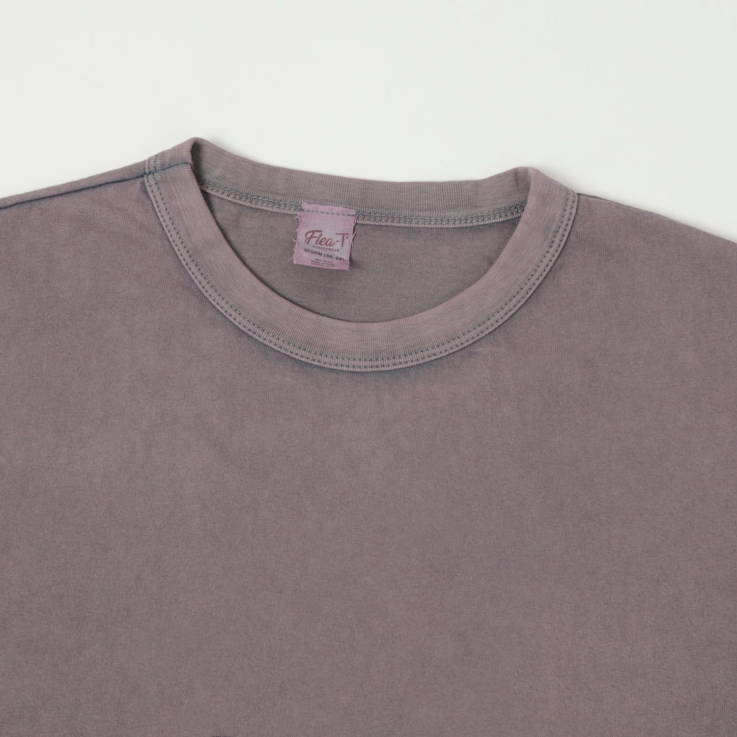 Minimal Layers Casual Design Fit Flea-T 1950s Garment Dyed T-Shirt - Navy