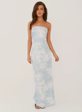 Side-Pocket Love Me More Maxi Dress - Blue Blossom