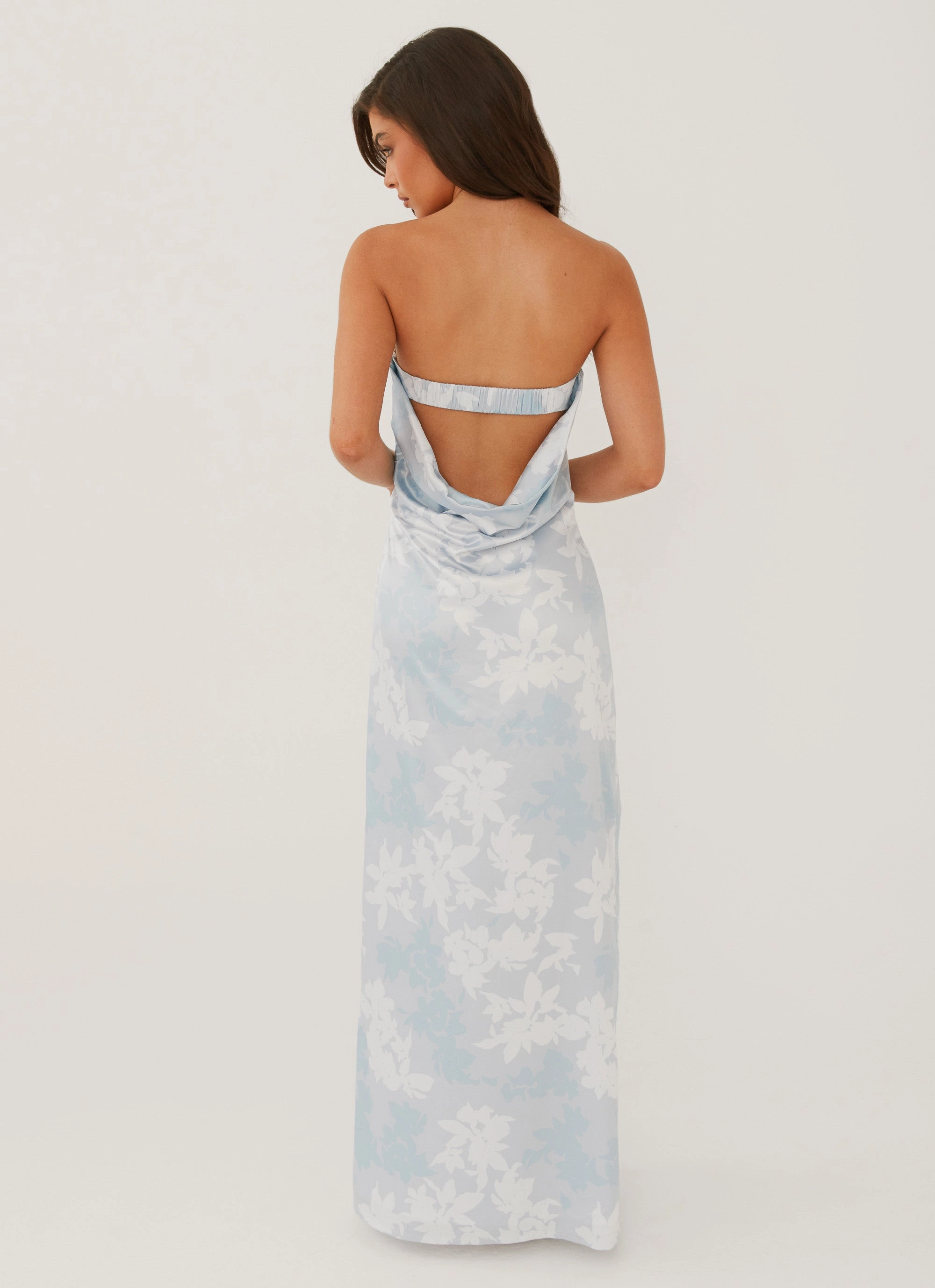 Love Me More Maxi Dress - Blue Blossom Body Harmony Sheer Look