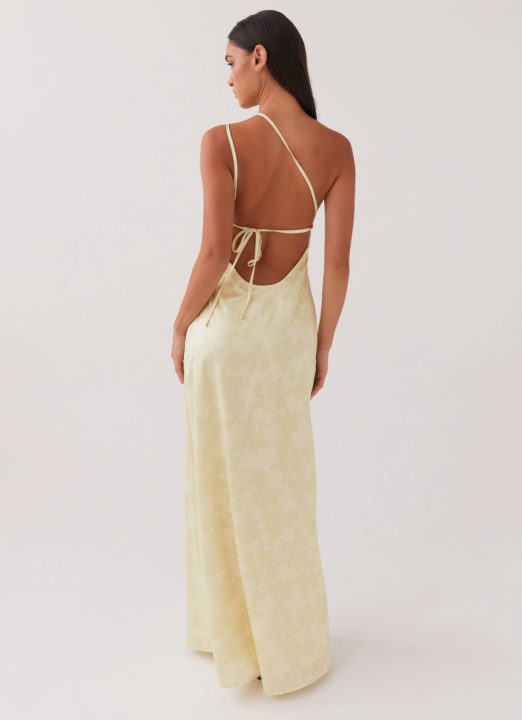 Liliana One Shoulder Maxi Dress - Yellow Floral Sunset Look