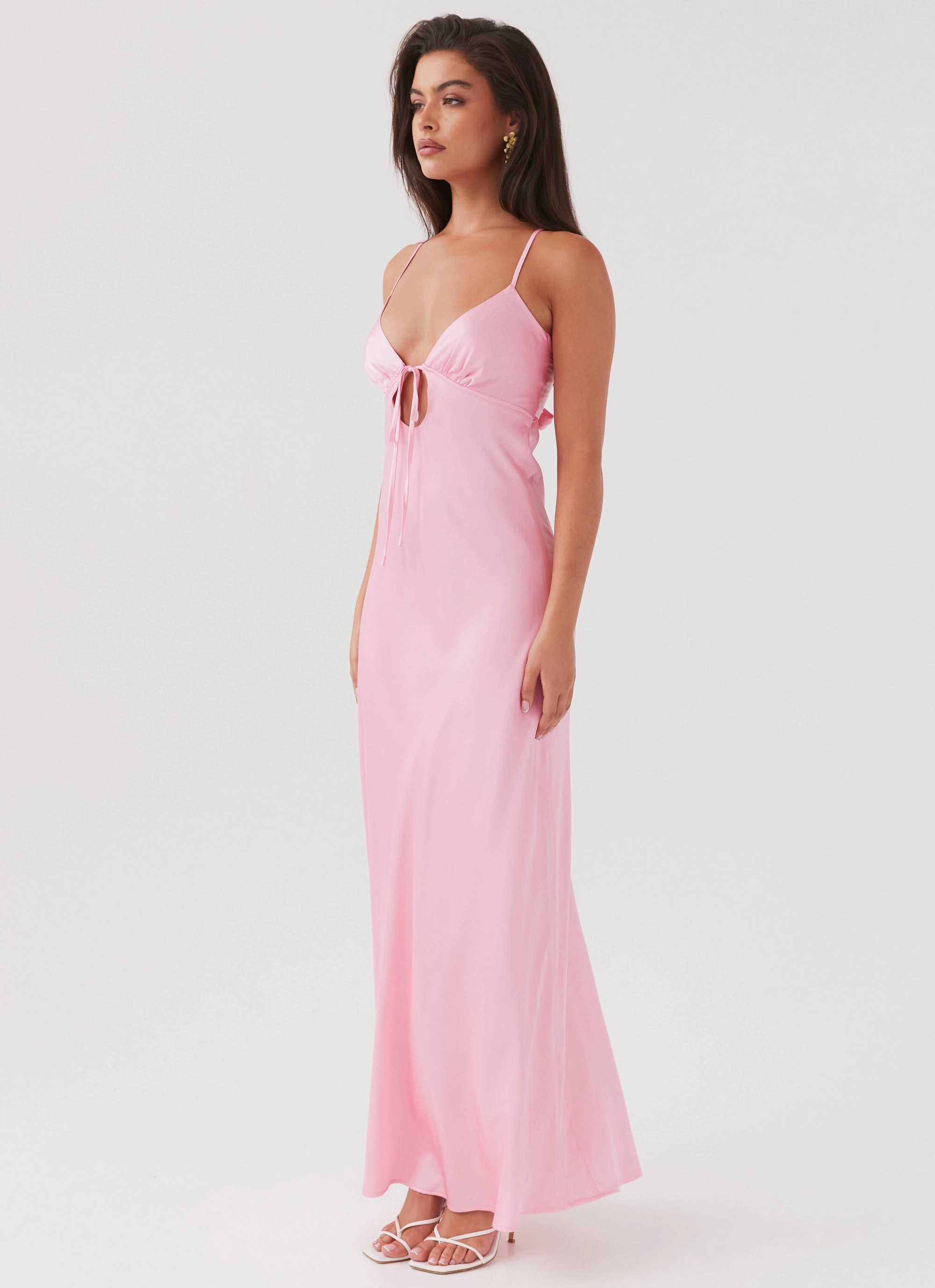 Flora Satin Maxi Dress - Candy Casual Lines