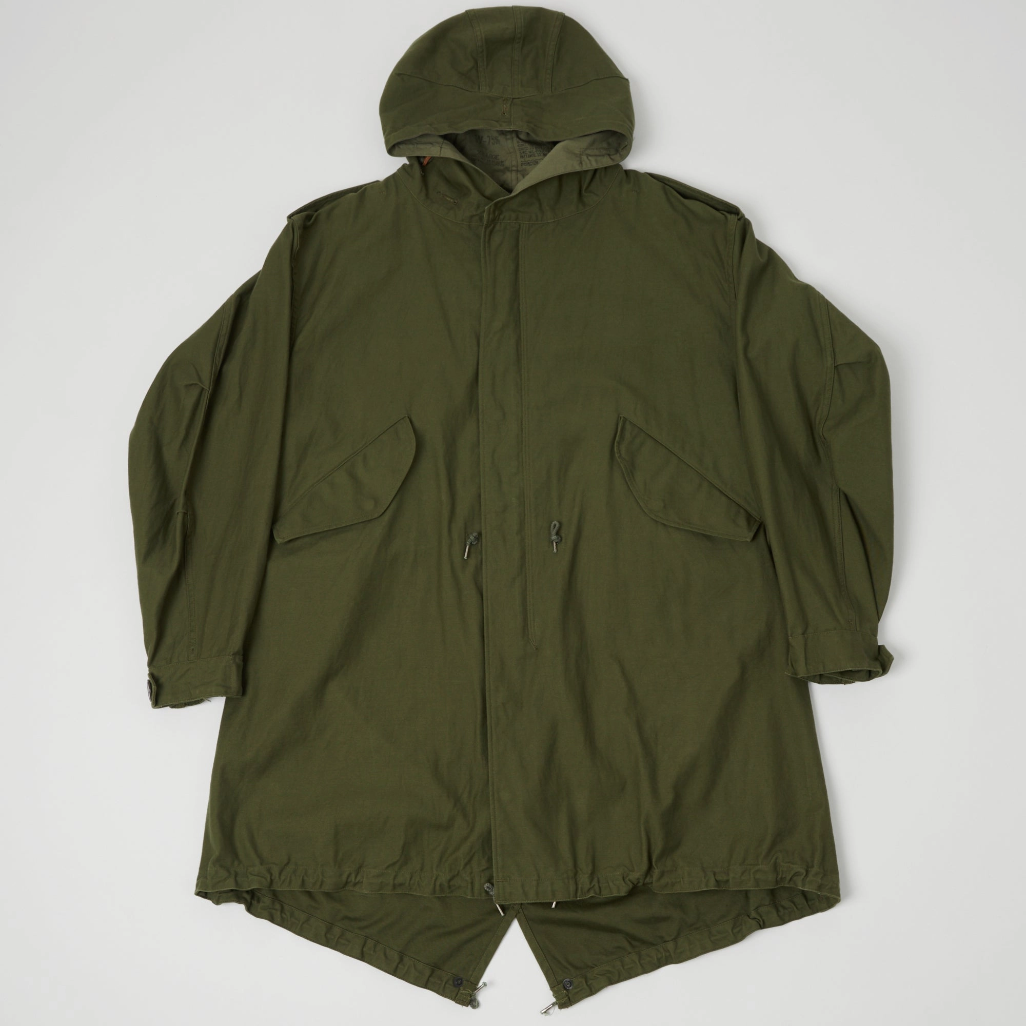 Grid Fleece Lining Custom - made Buzz Rickson's U.S. Army M-51 Fishtail Parka - Olive Drab