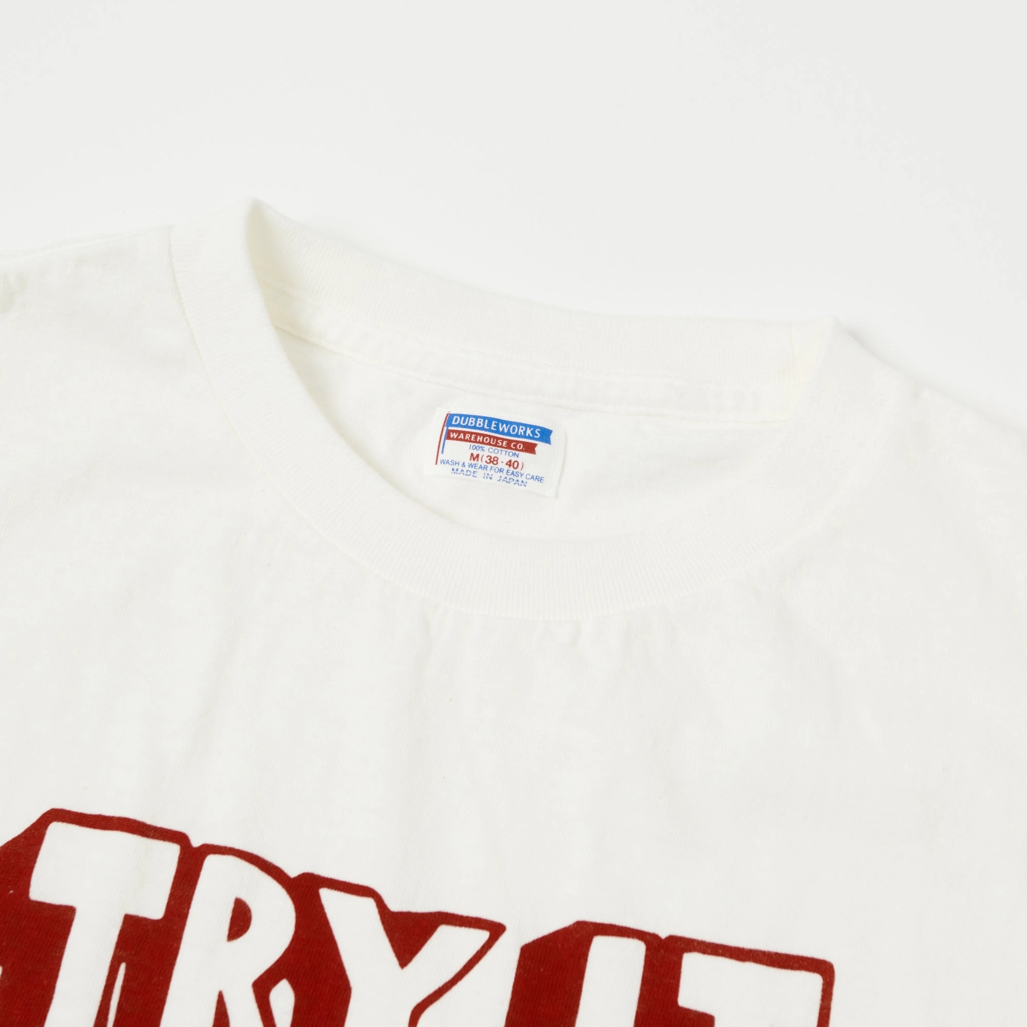 Airflow Ventilation System Biodegradable Textile Dubbleworks 'Try It' Print Tee - Off White