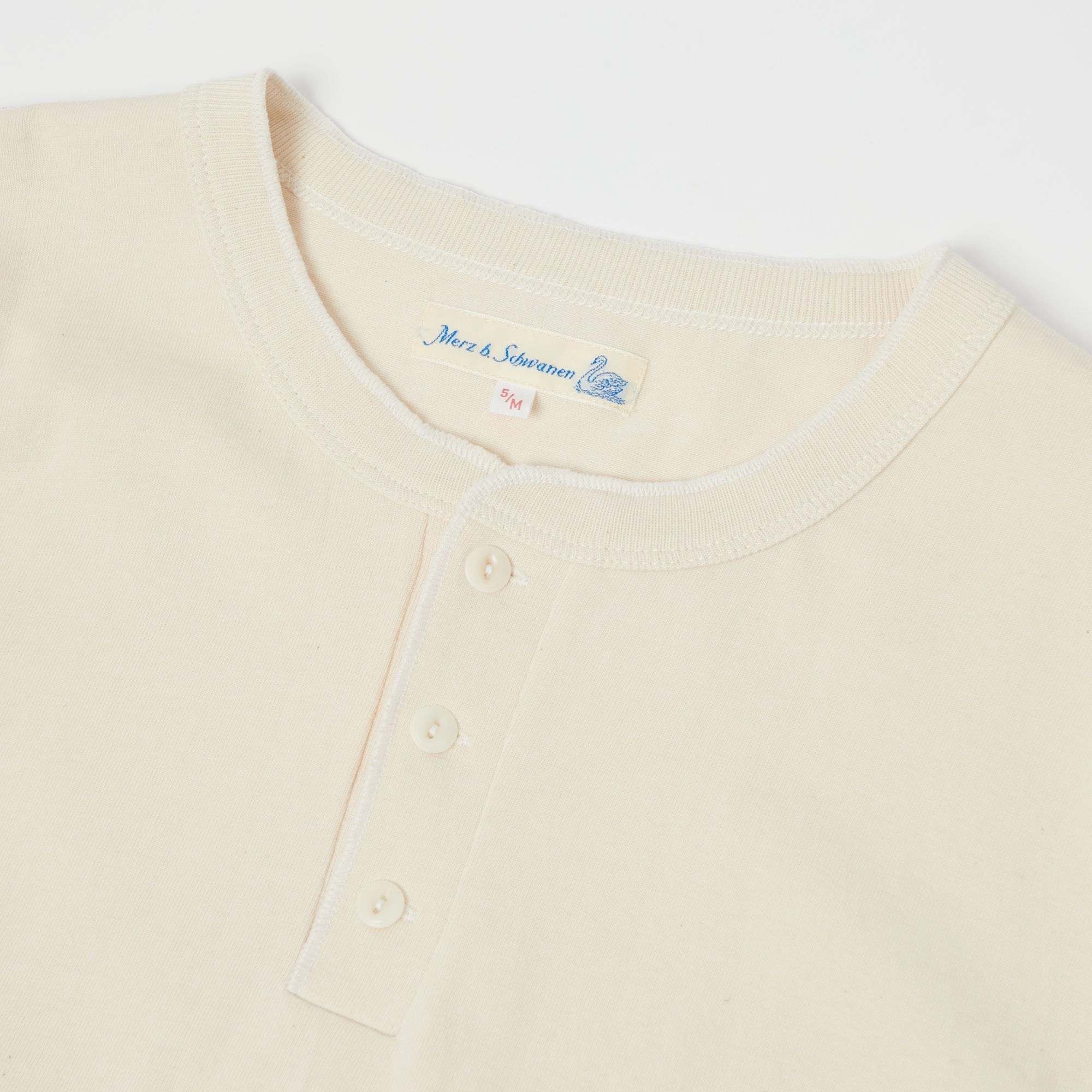 Quick Drying Merz b. Schwanen 204SL Short Sleeve Henley - Nature