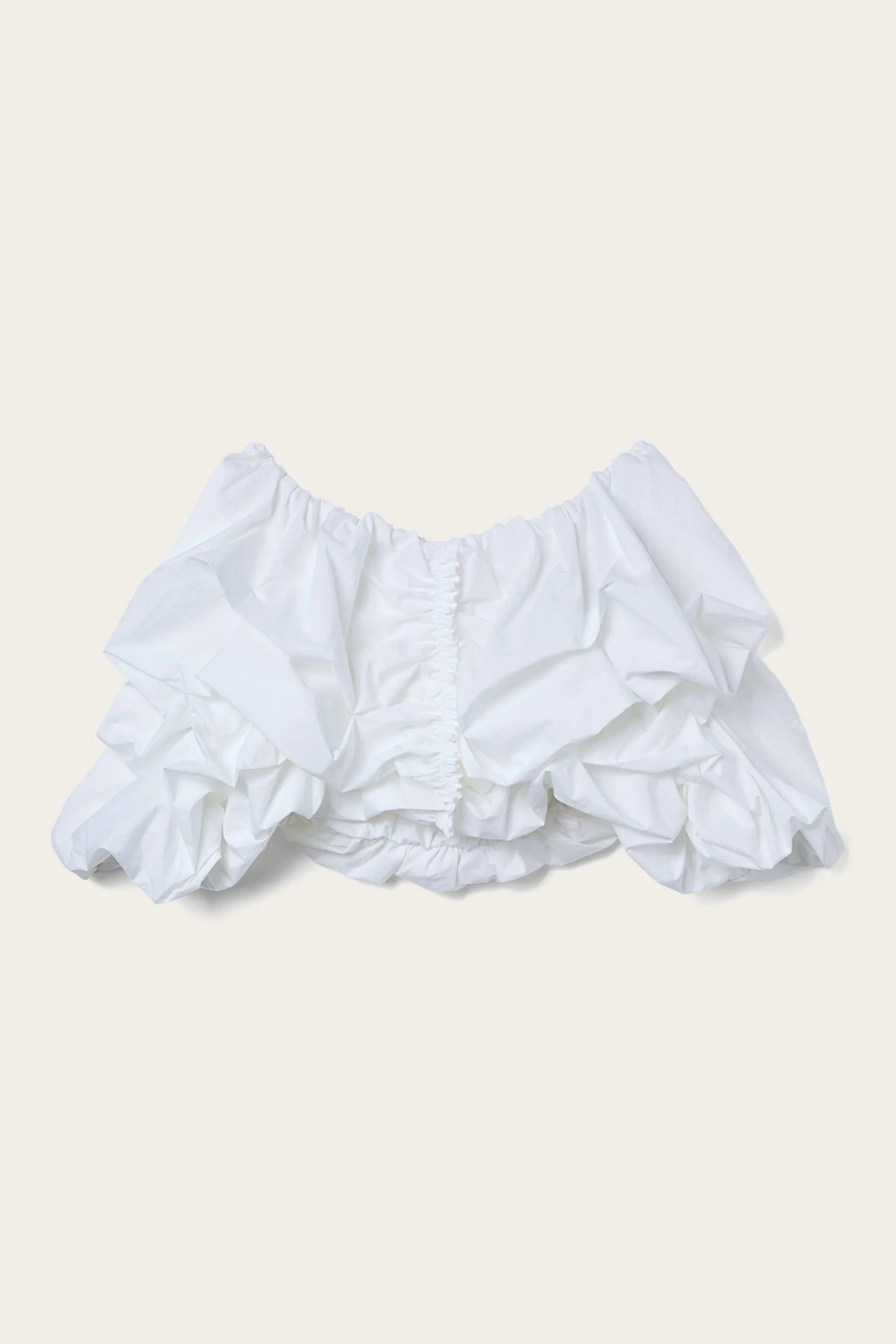 high-low hem Crop Blouse with Open Shoulders