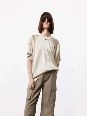 Youthful Appeal Printed Pattern Loose Fit Satin Top