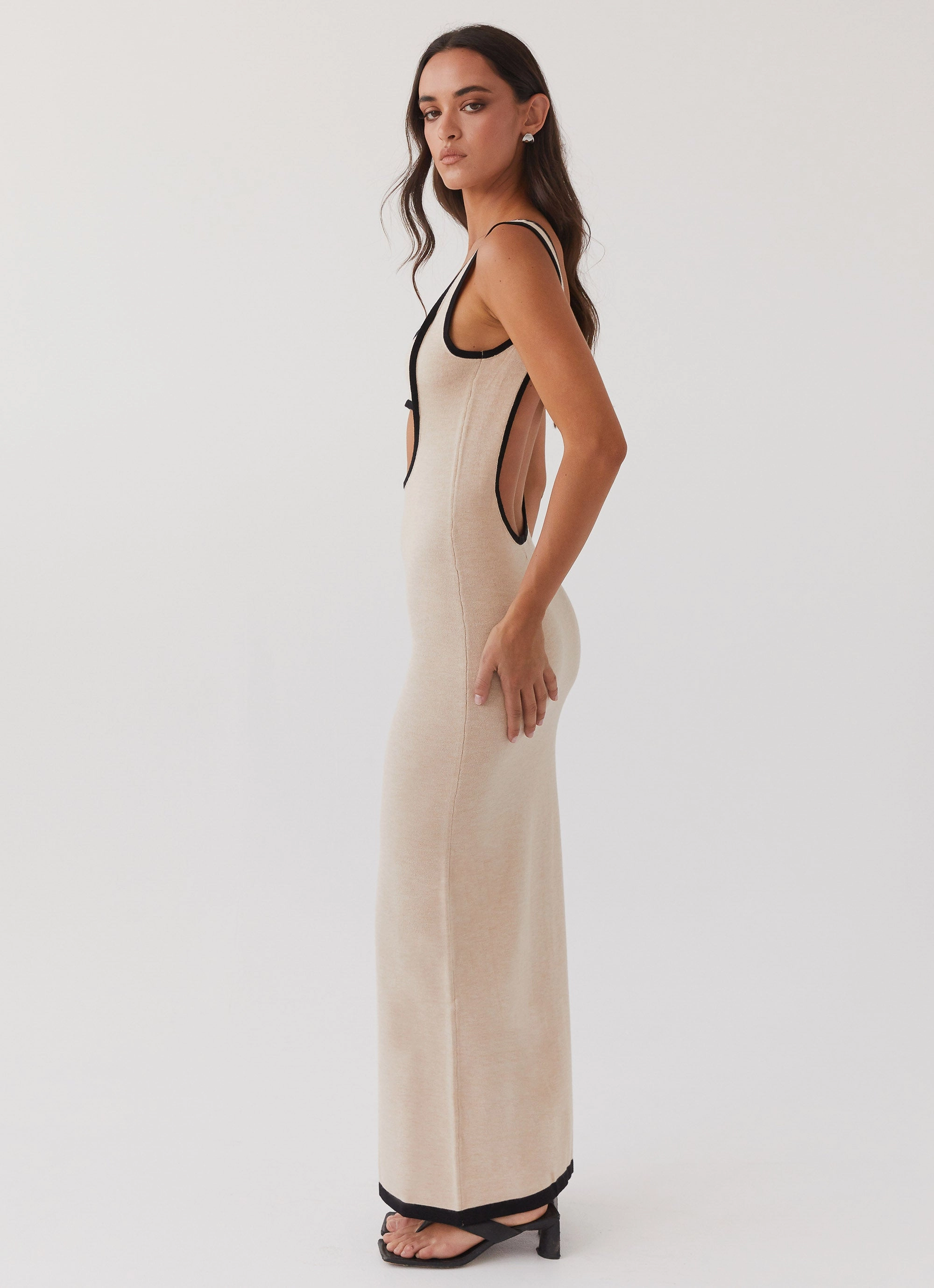 Lost In Paris Knit Maxi Dress - Tapioca french chic Comfortable Shape