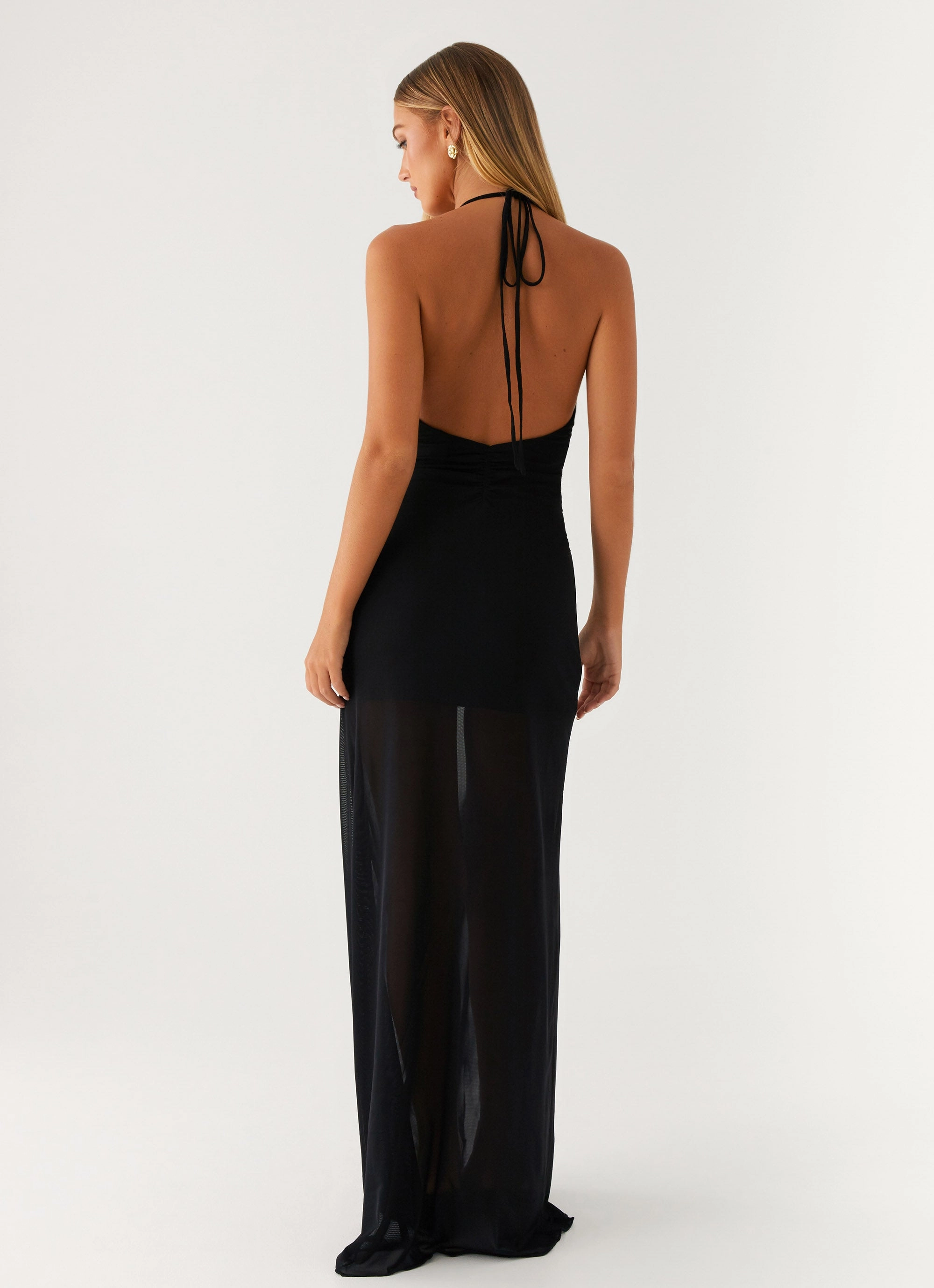 Louvre Maxi Dress - Black Shine Dressy