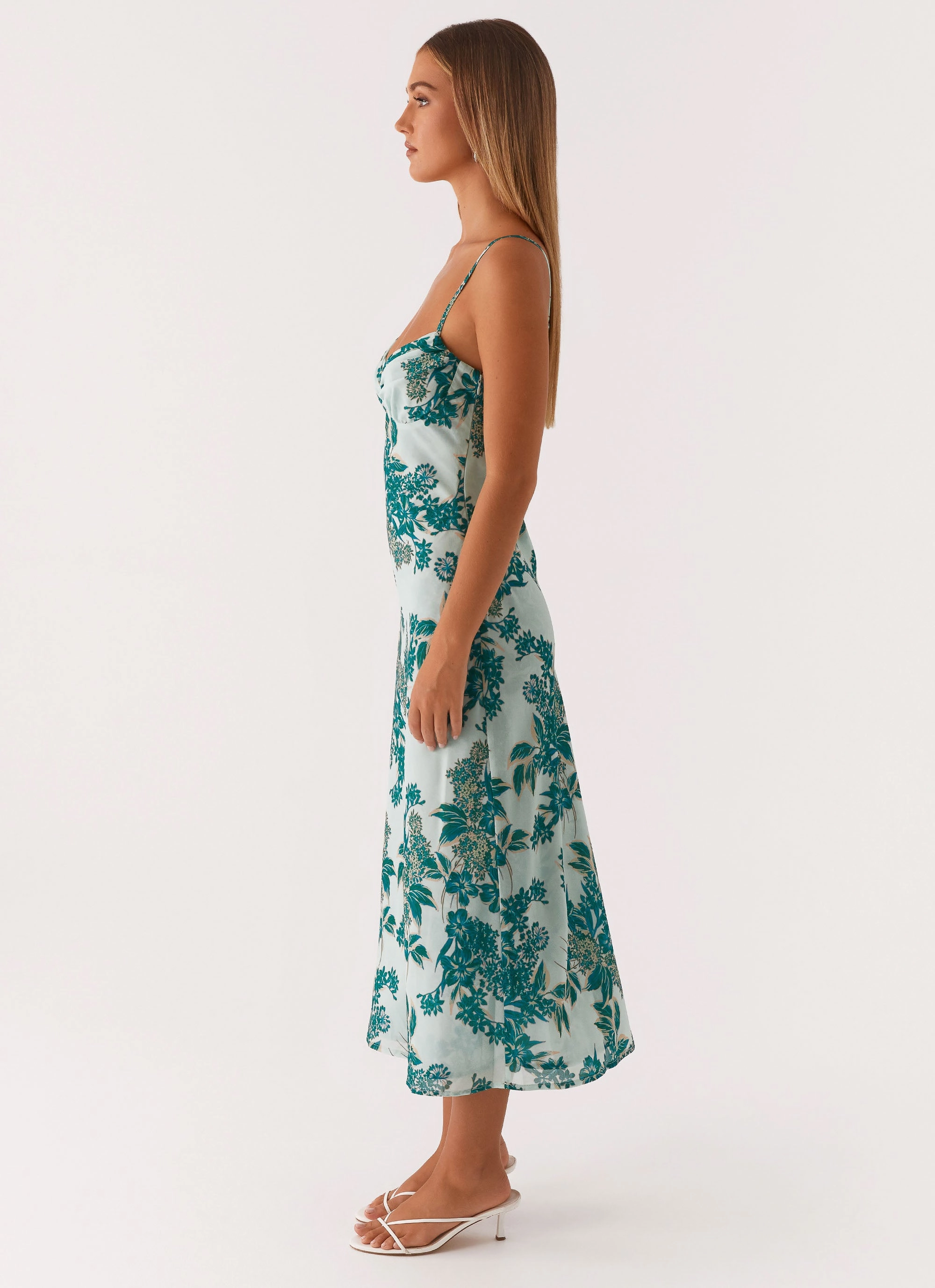 Love Song Midi Dress - Cloud Nine Floral All Layer Delicate Details