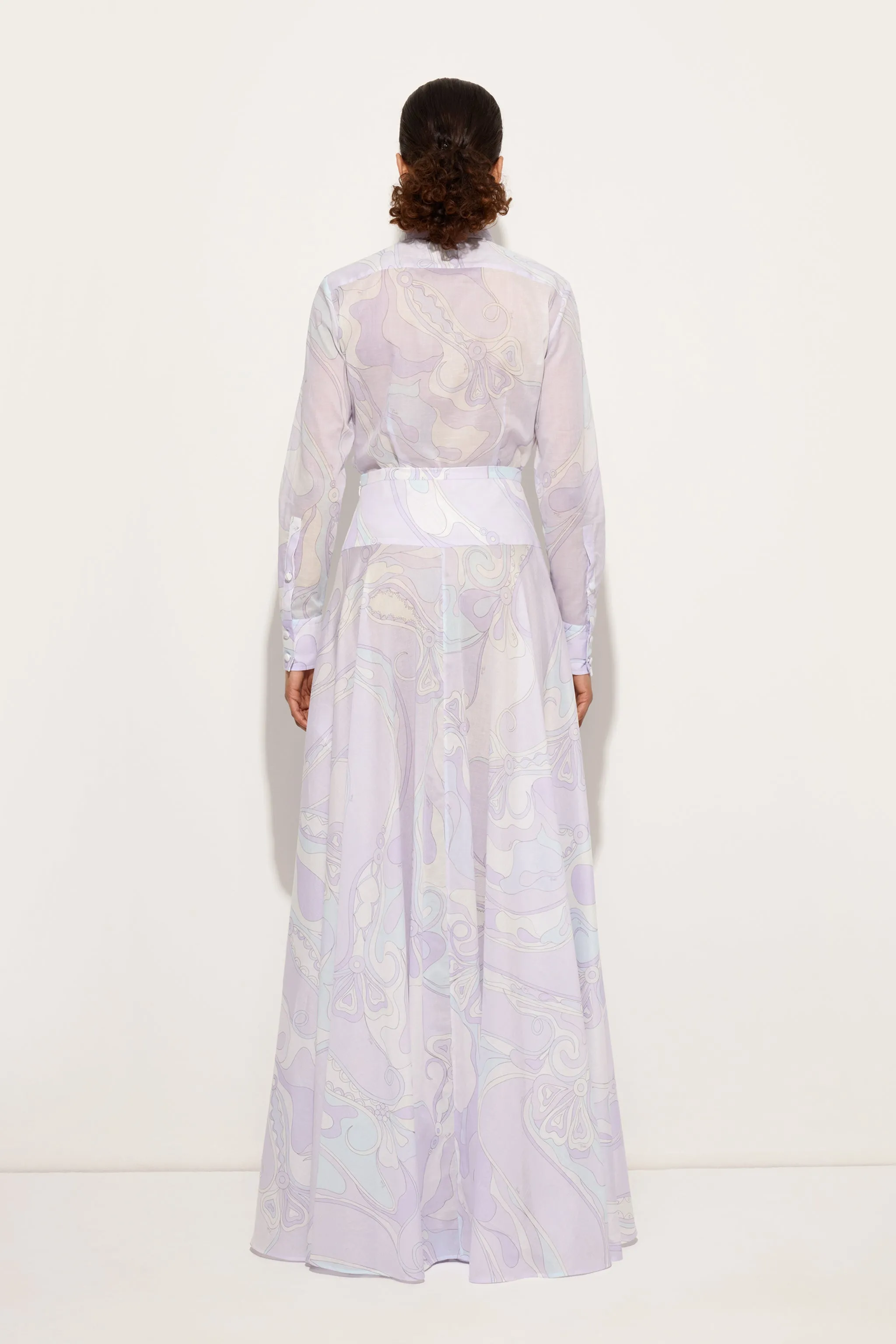 Orchidee Print Cotton Shirt Preppy Vibe