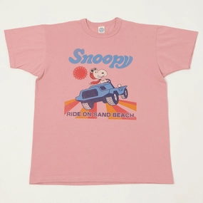 TOYS McCOY Snoopy 'Ride On Sand Beach' T-Shirt - Pink Basic Comfort